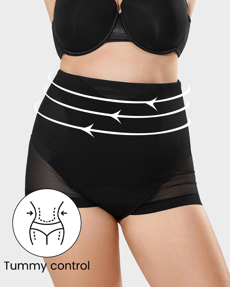 Elegance High-Waist Mesh Tummy Control Shaping Panty