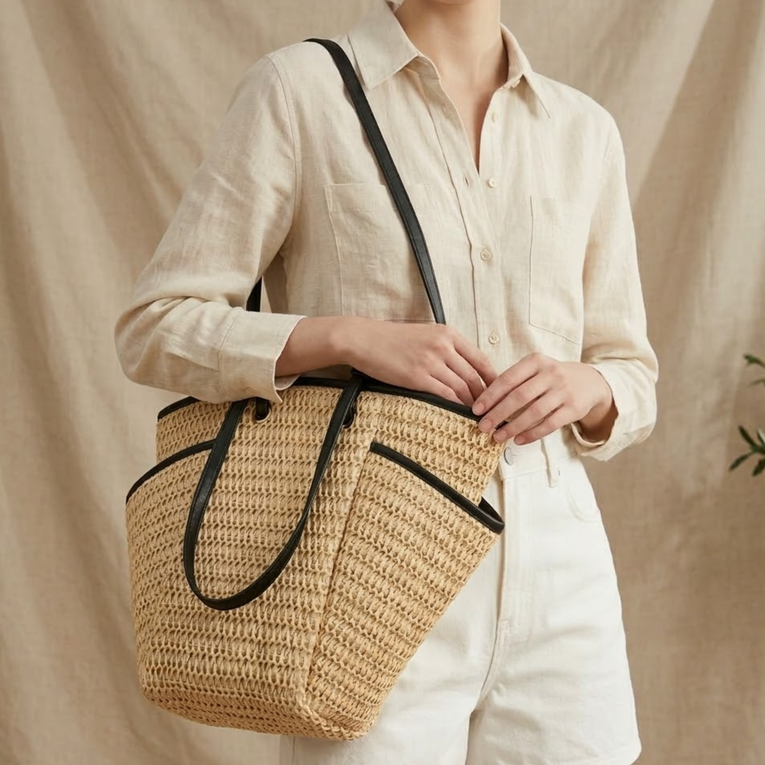 Phoenix Eye Straw Beach Shoulder Bag – Sustainable Bag