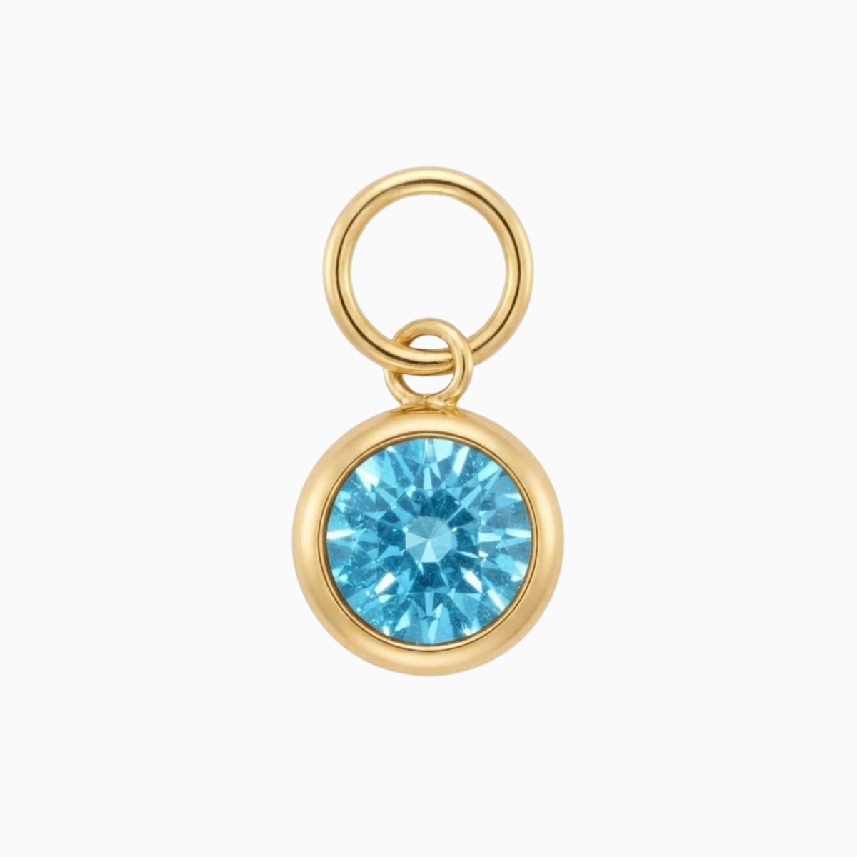 Charms - December Classic Round Birthstone Pendant