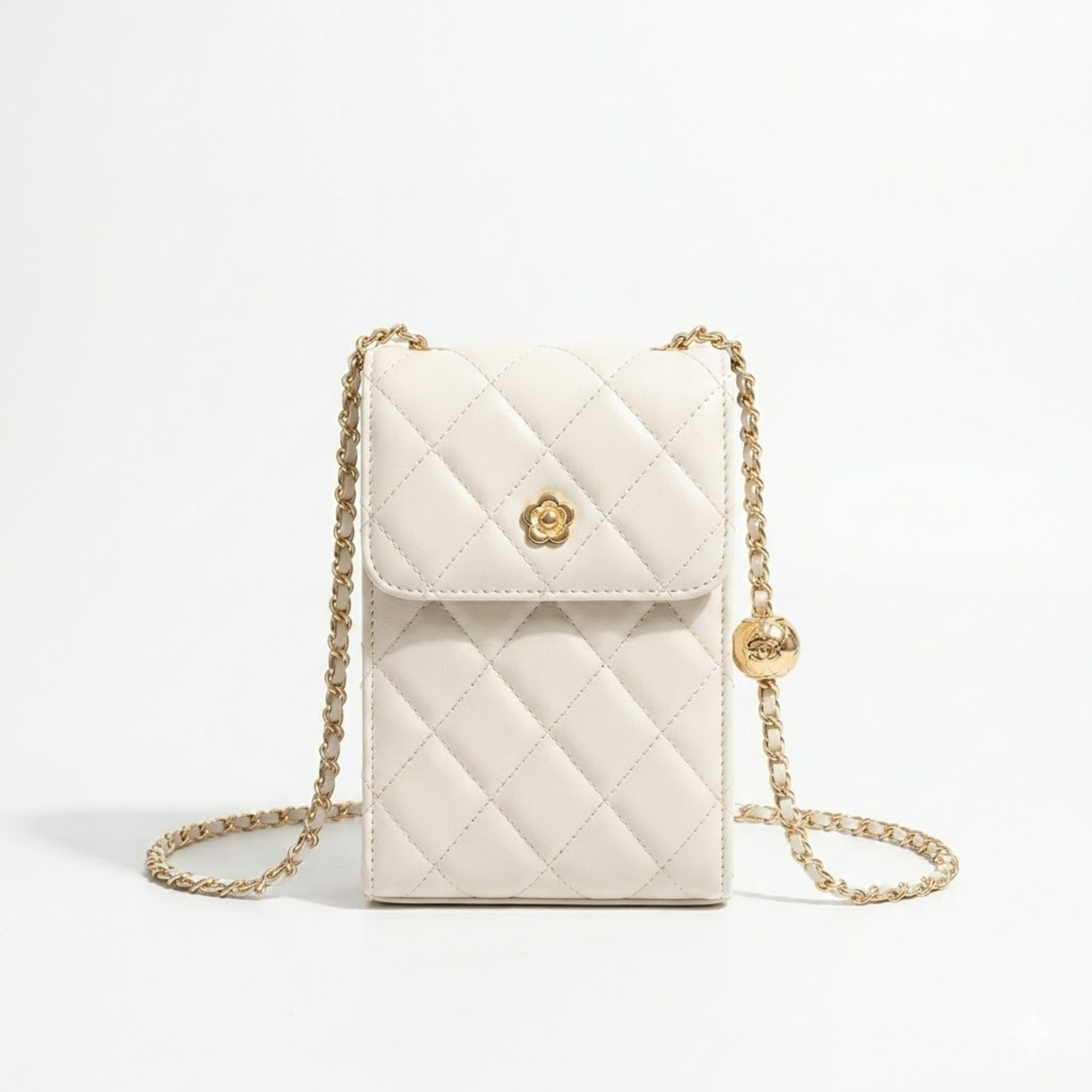 Celesthée Genuine Leather Chain Mini Crossbody Phone Bag