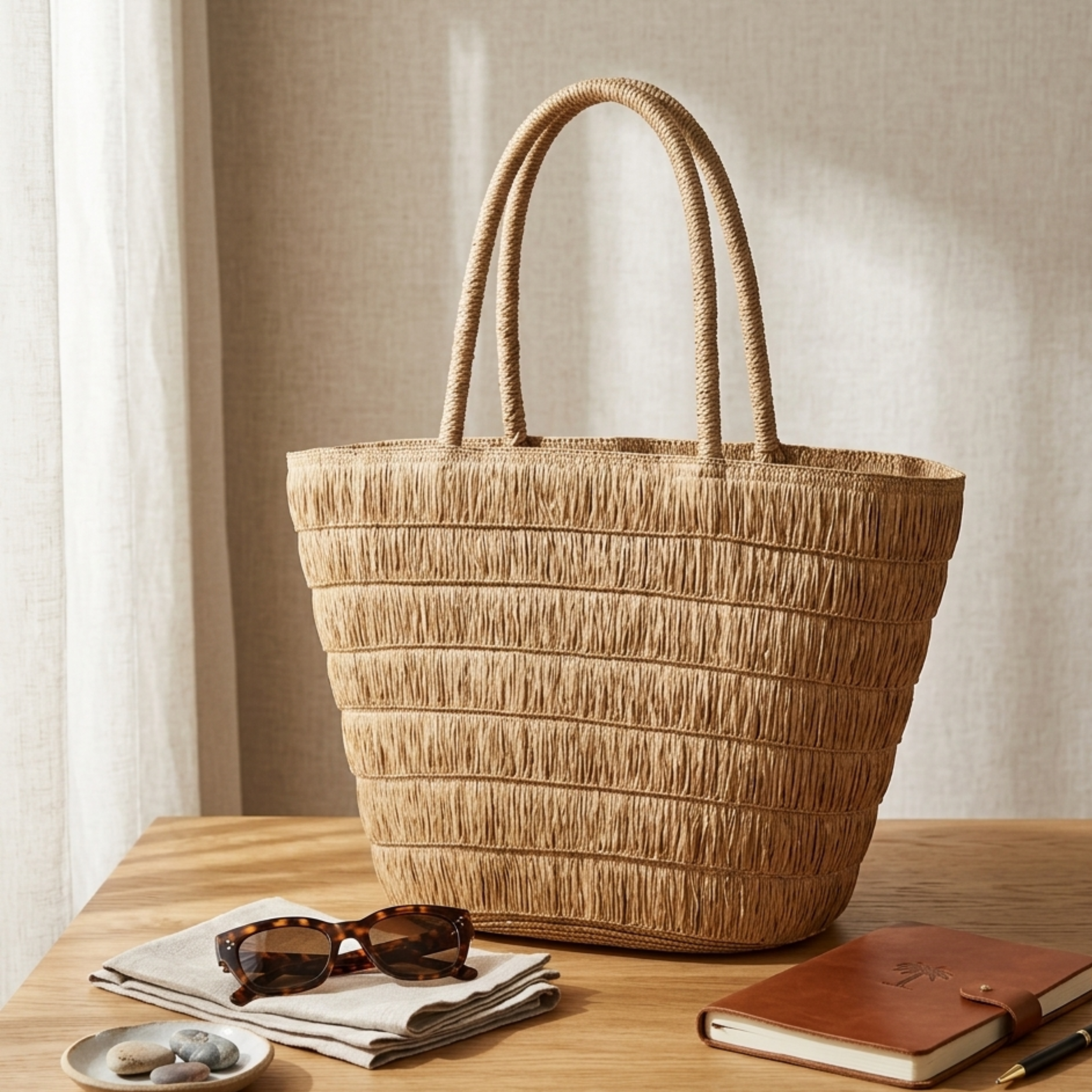 Ästhetische sommerliche gewebte Umhängetasche – nachhaltige Tasche