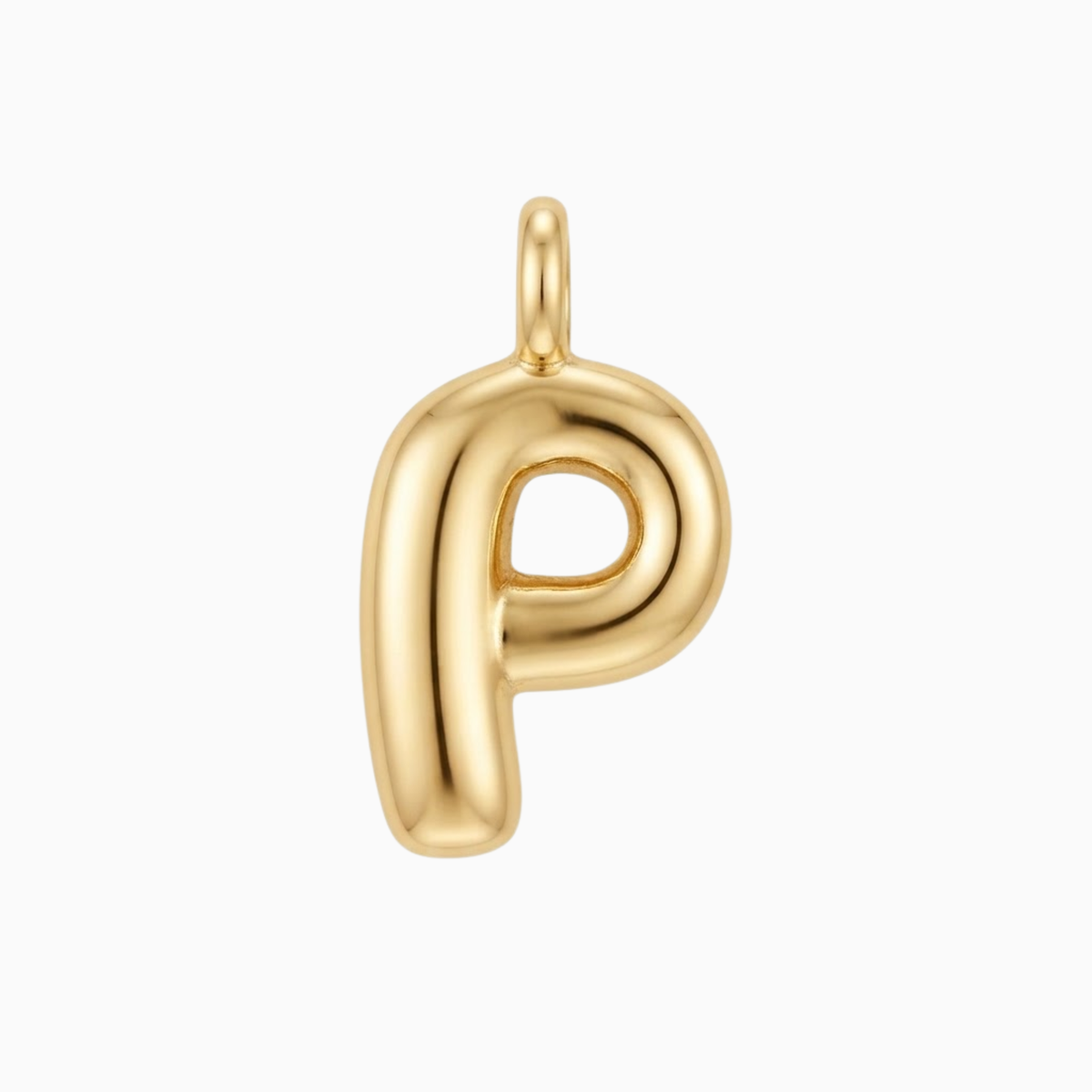 Charms - Gold Bubble Letter P Pendant