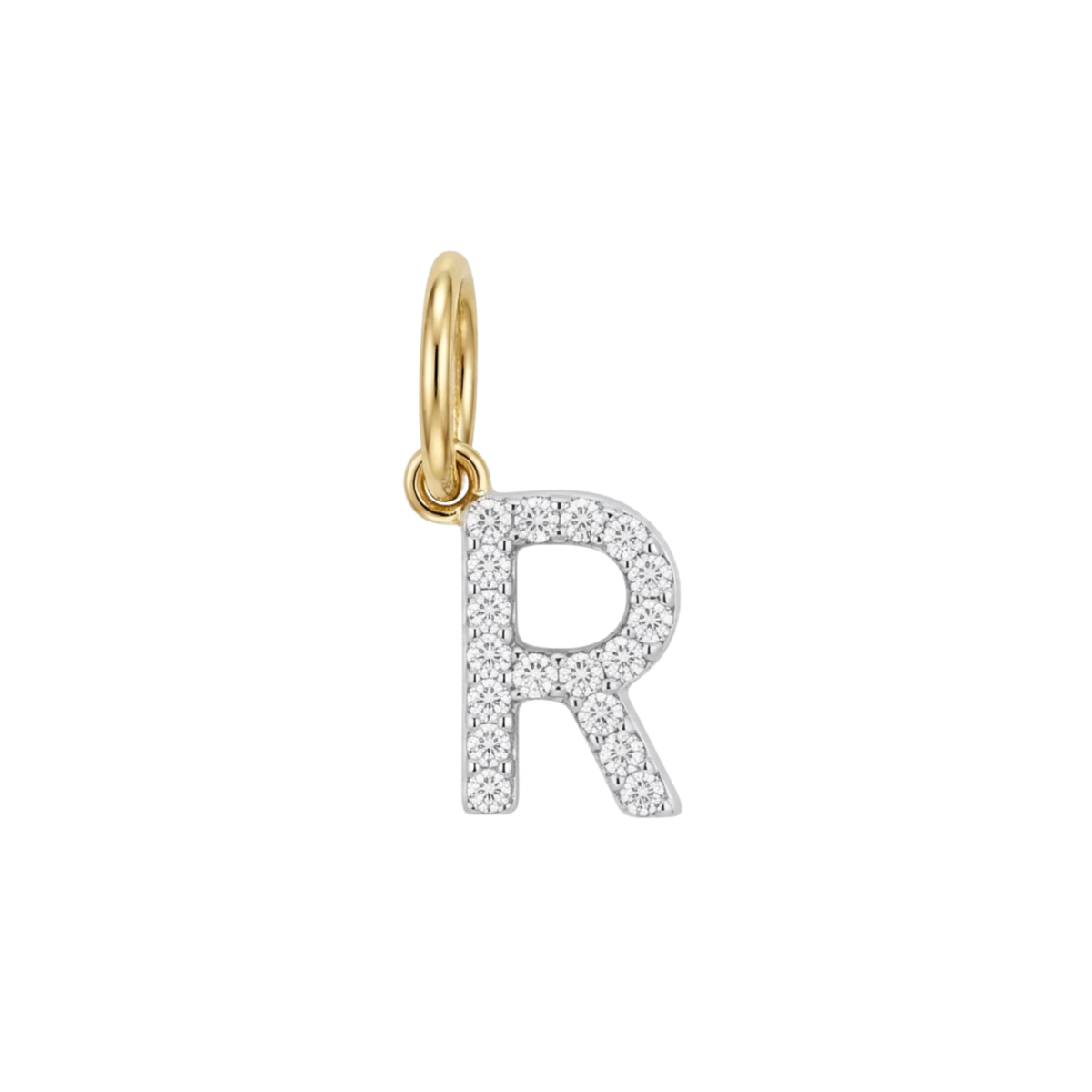 Anhänger „Charms“ - Schmucksteinbesetzter Buchstabe R