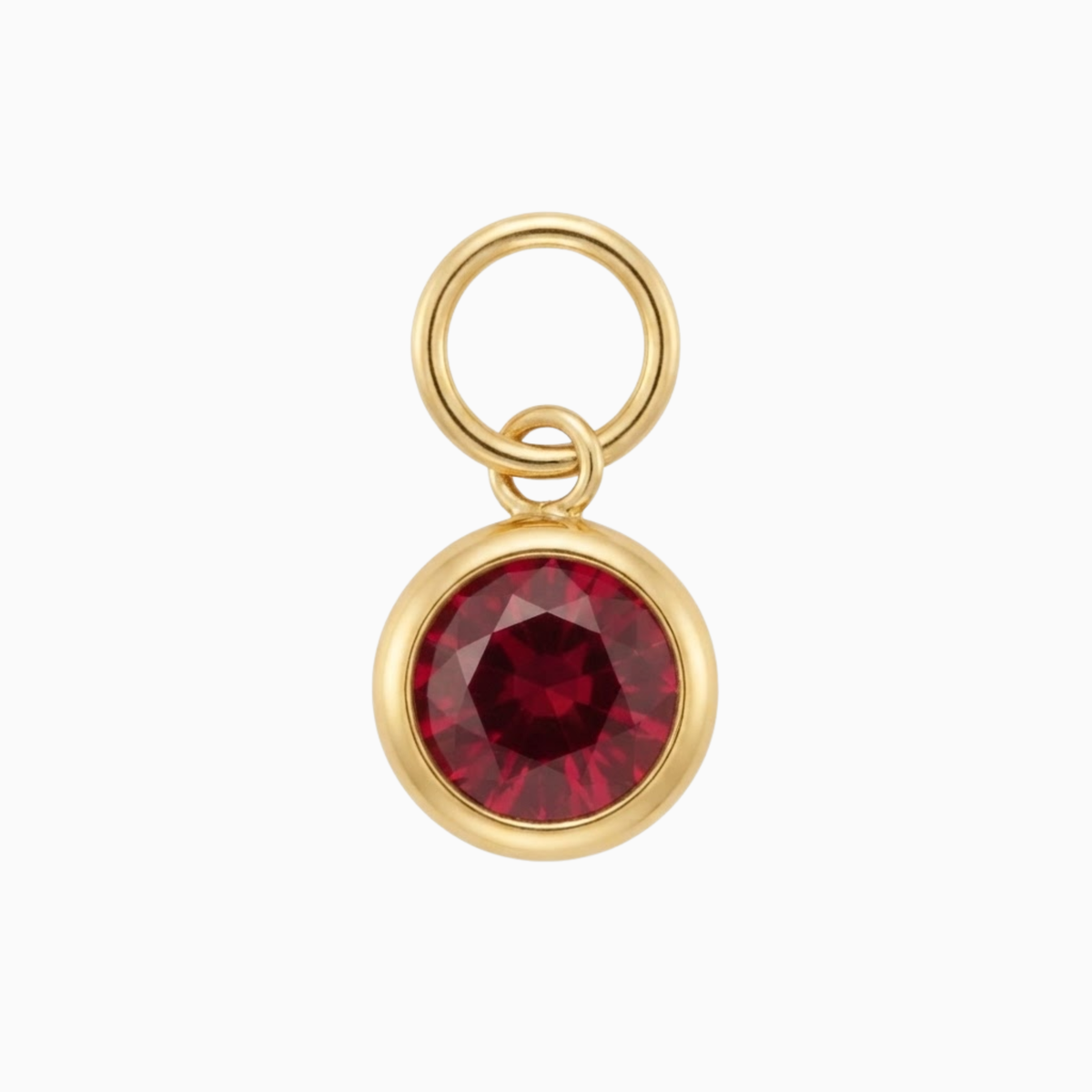 Charms - January Classic Round Birthstone Pendant