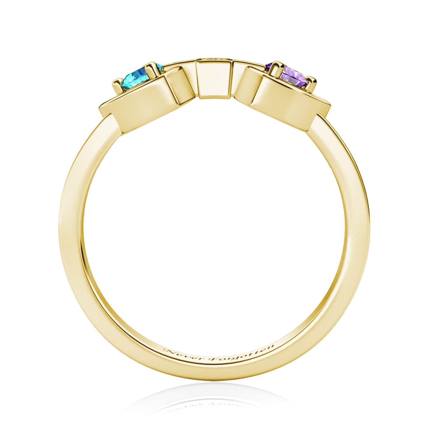 Personalisierter gravierter 925 Sterling Silberring mit Zirkonsteinen – Personalisierter Schmuck für Frauen