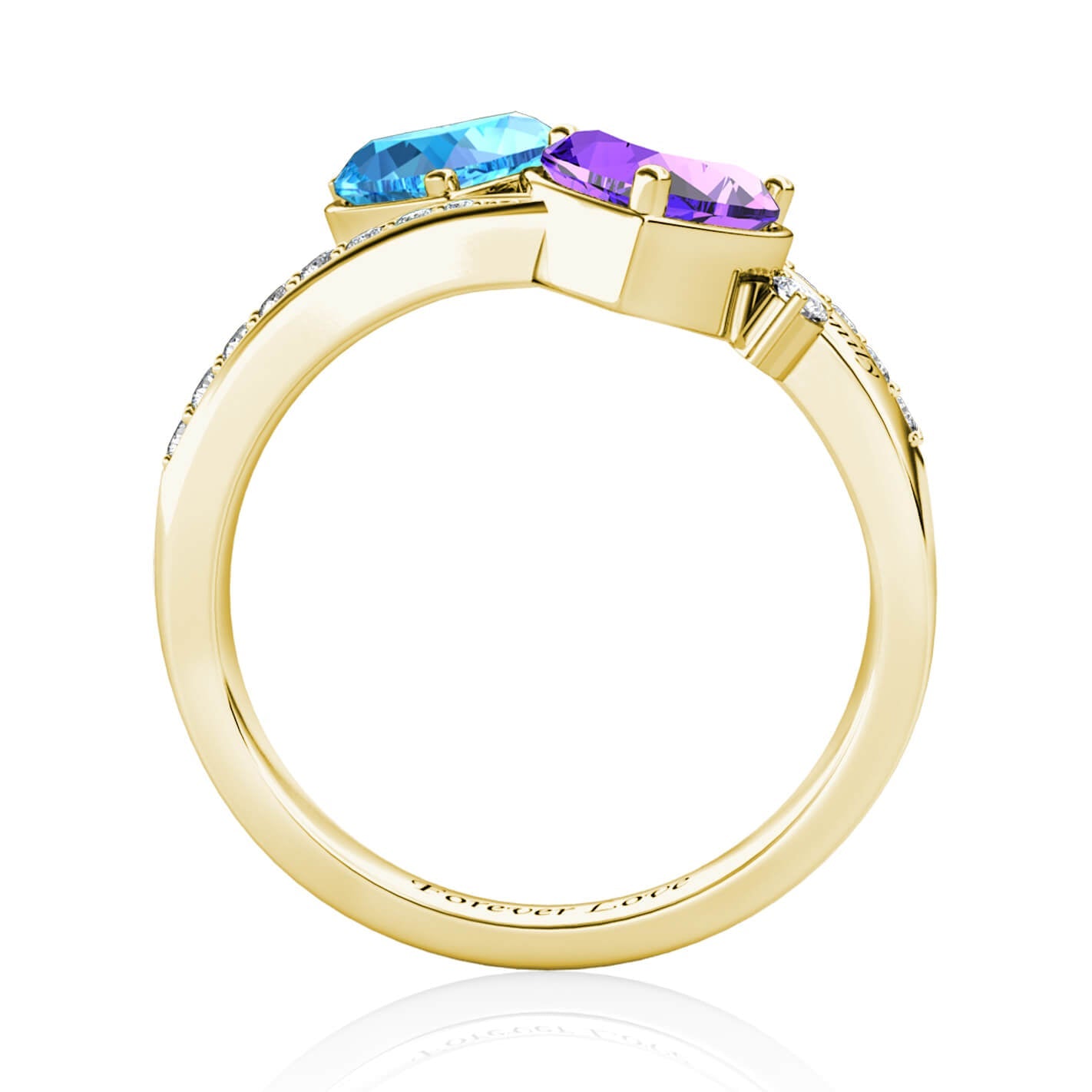 Personalisierter Zirkonring aus 925 Sterling Silber und 18K Gold/Roségold