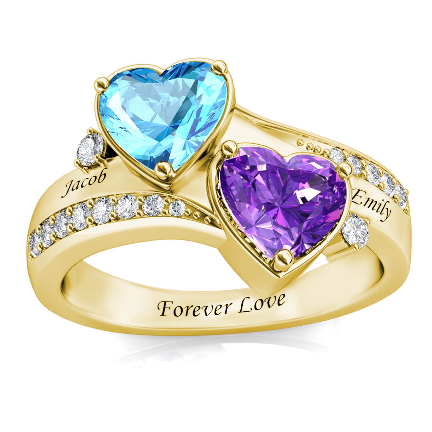 Personalisierter Zirkonring aus 925 Sterling Silber und 18K Gold/Roségold