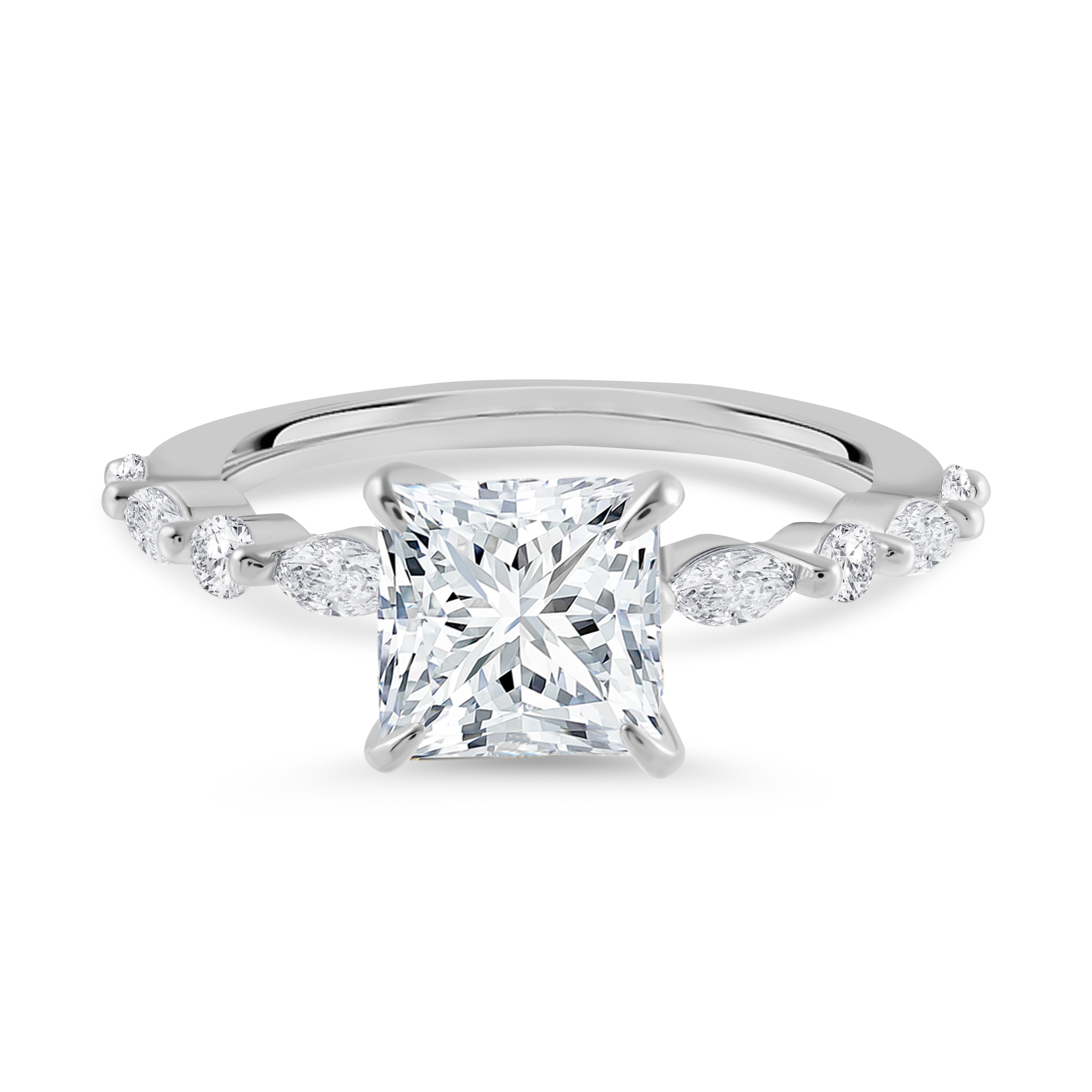 Ewige Gnade Moissanite Verlobungsring aus Sterlingsilber