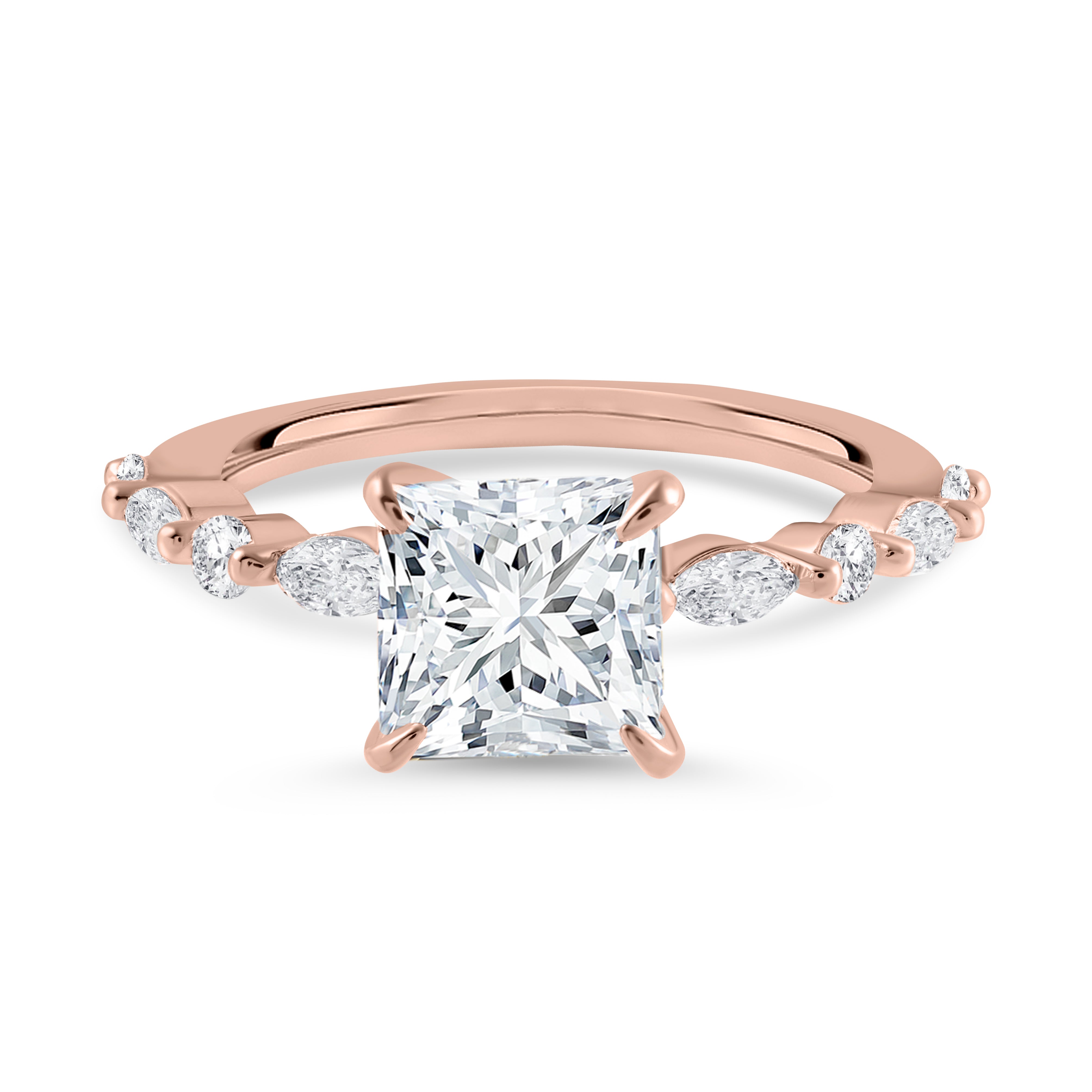 Ewige Gnade Moissanite Rose Gold Verlobungsring
