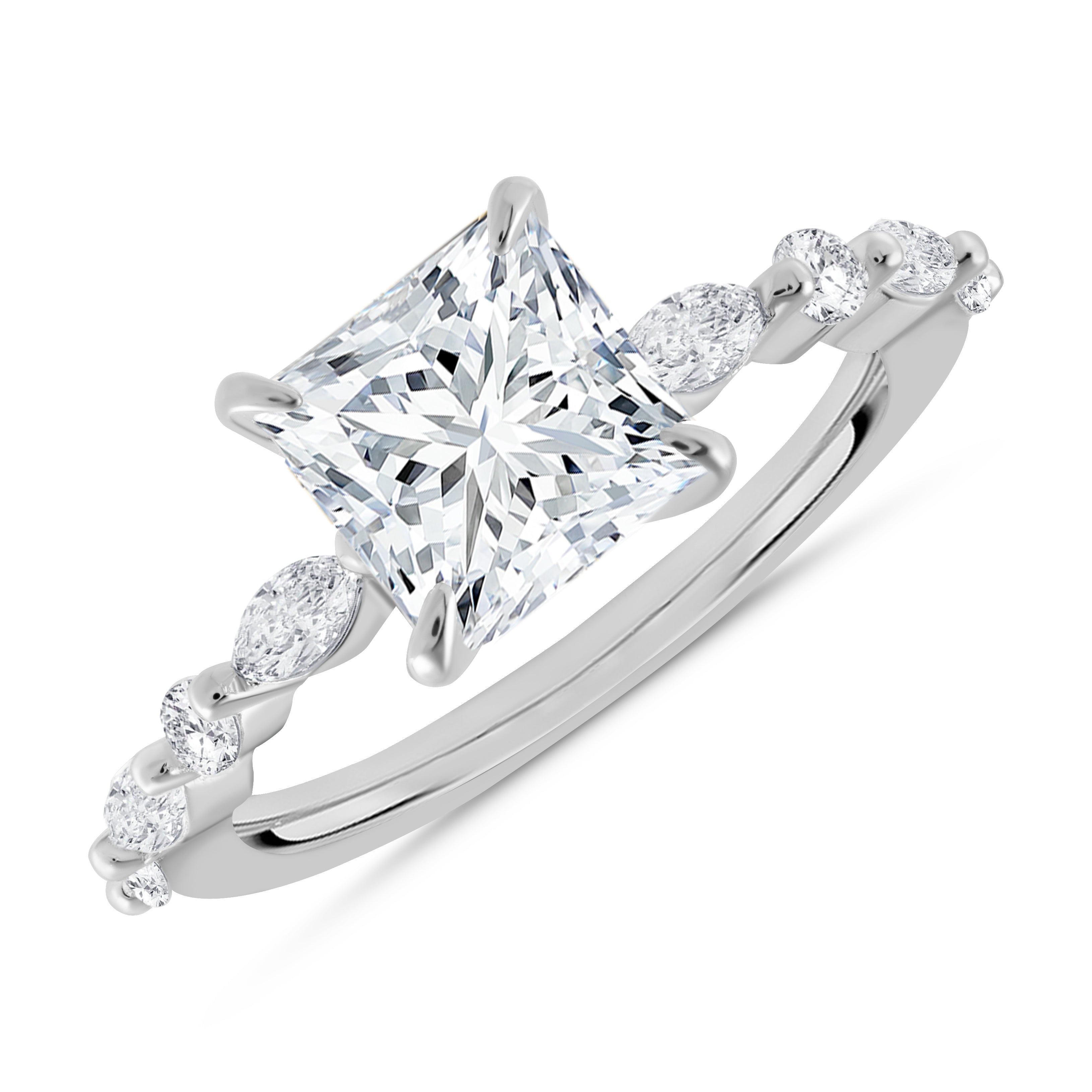 Ewige Gnade Moissanite Verlobungsring aus Sterlingsilber