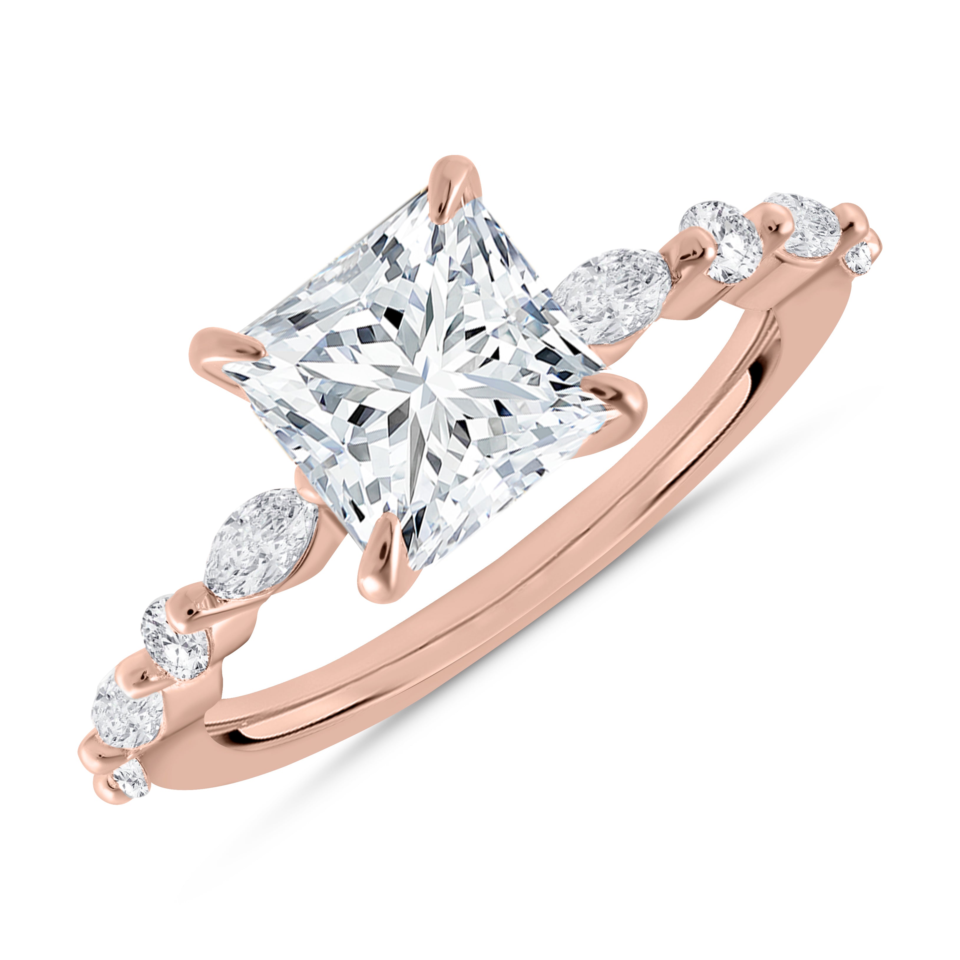 Ewige Gnade Moissanite Rose Gold Verlobungsring