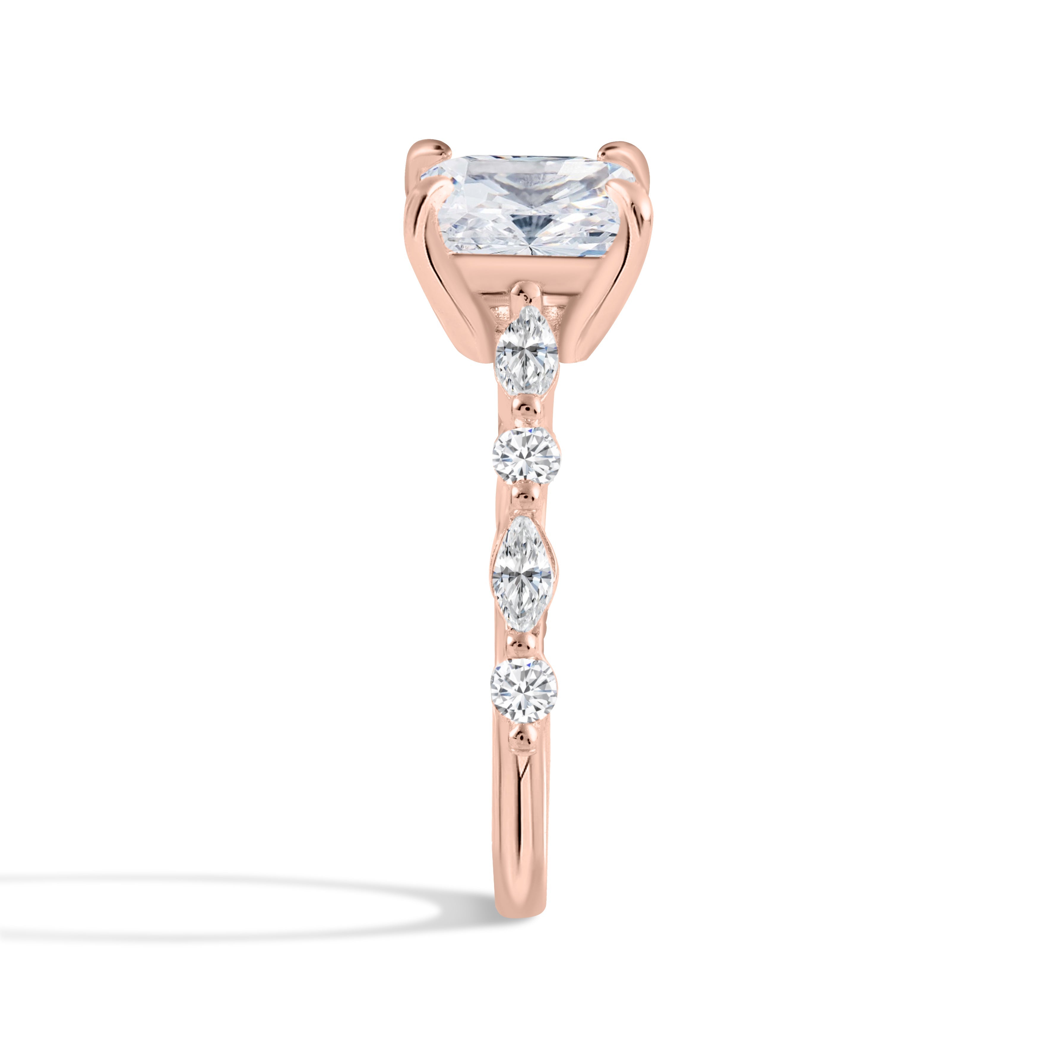 Ewige Gnade Moissanite Rose Gold Verlobungsring
