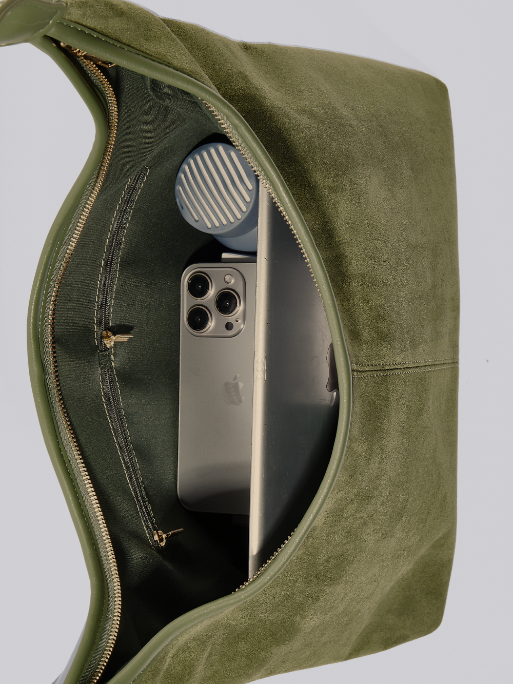 Elegante vegane Leder-Halbmond-Tasche