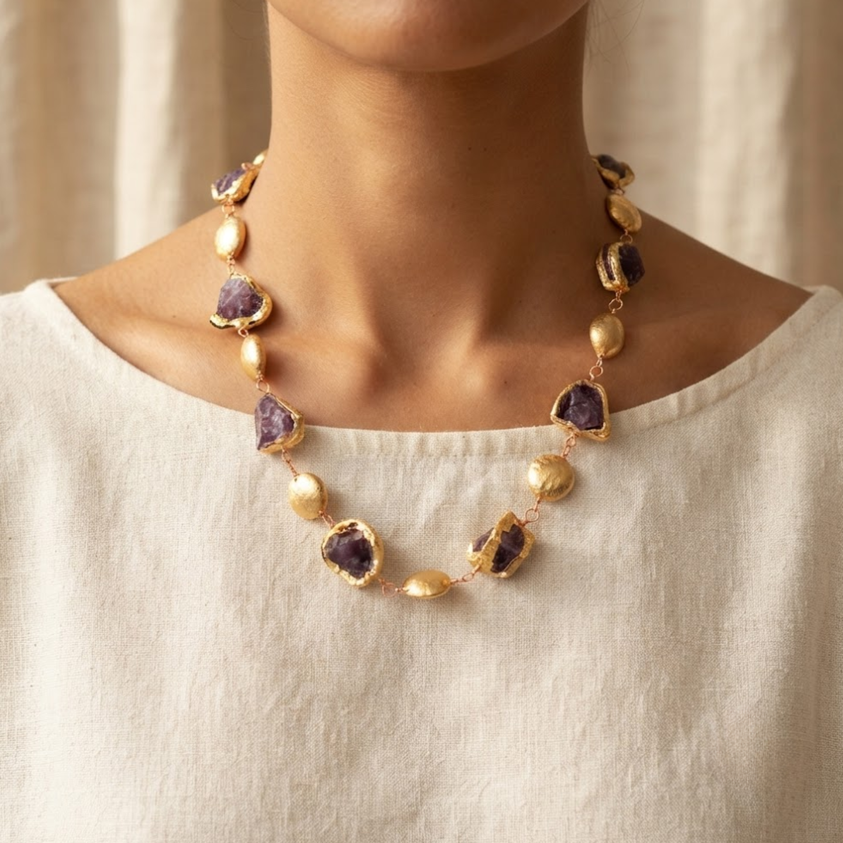 Salacia Natural Purple Quartz Necklace