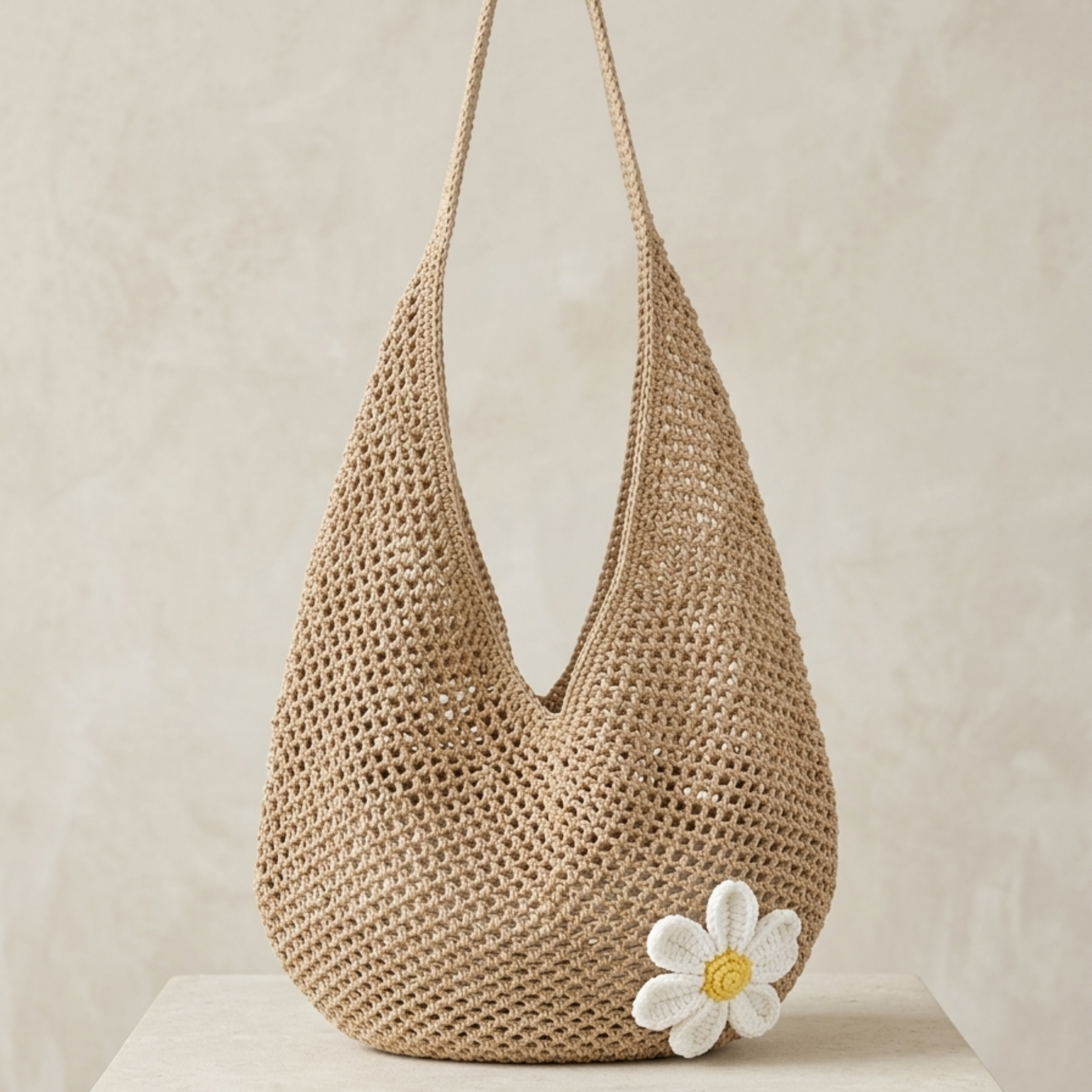 Lone Petal Hohlgestrickte Tragetasche – Nachhaltige Tasche