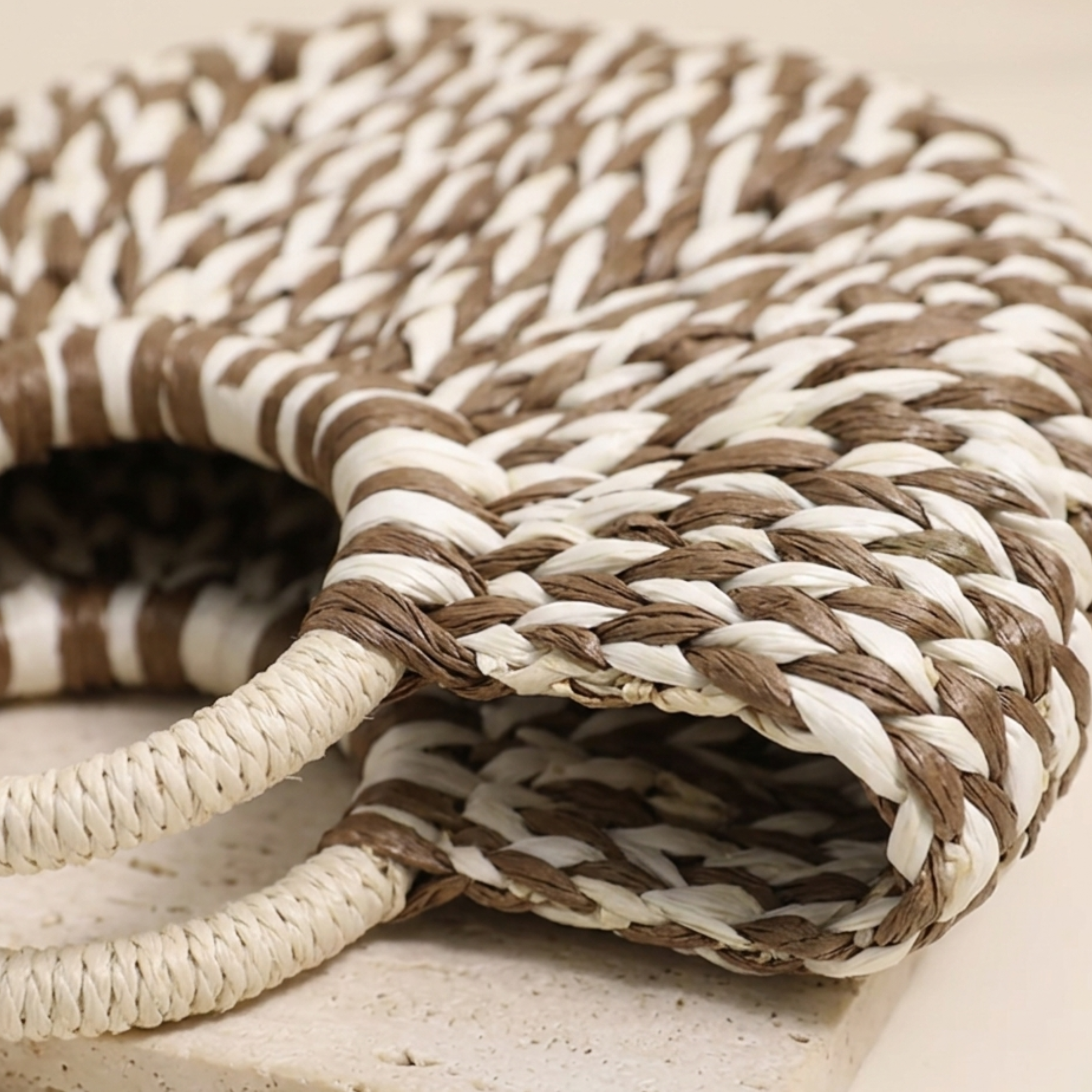 Bohemian Half-Round Woven Handbag - Sustainable Bag