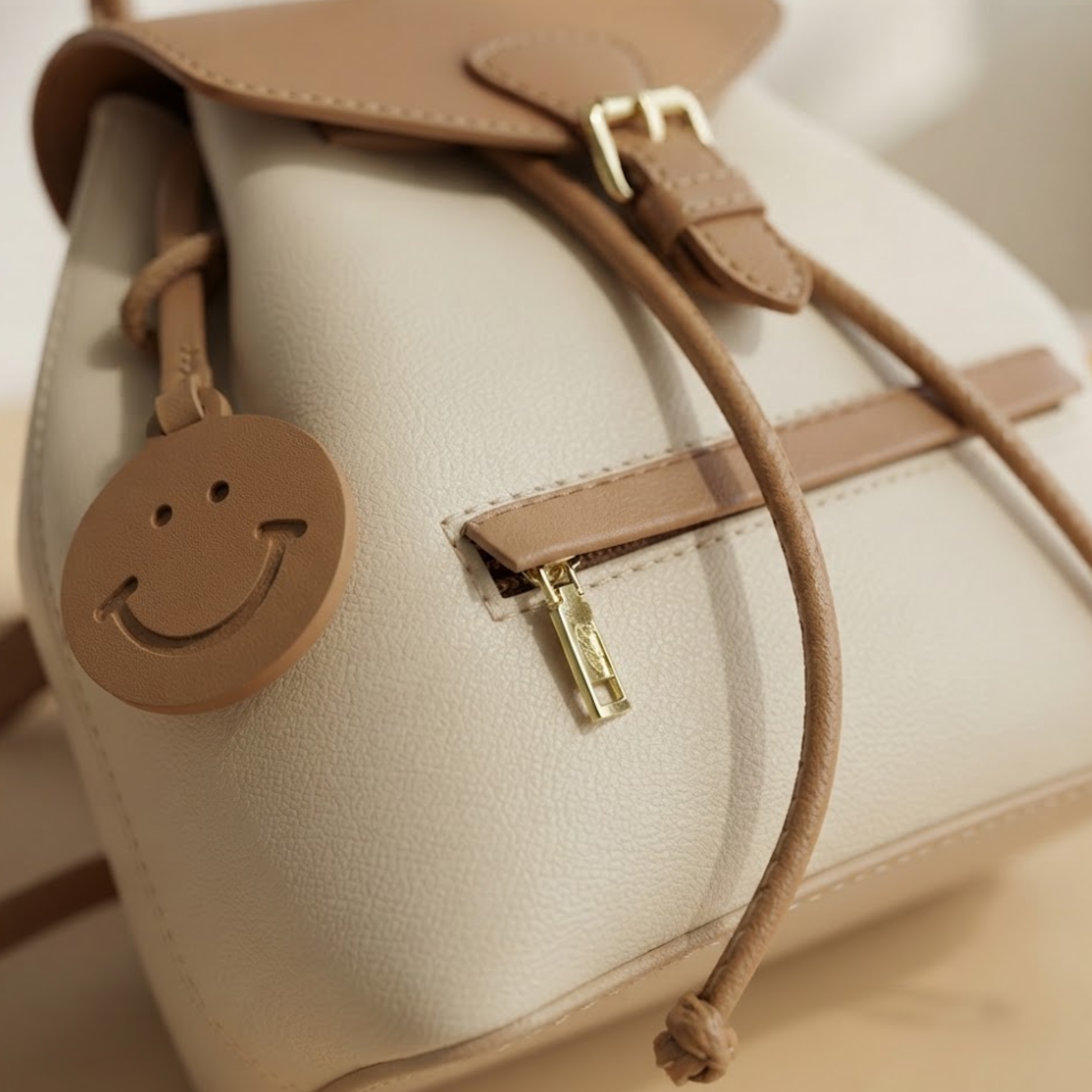 Annie Sunny Smile Two-Tone Leather Backpack