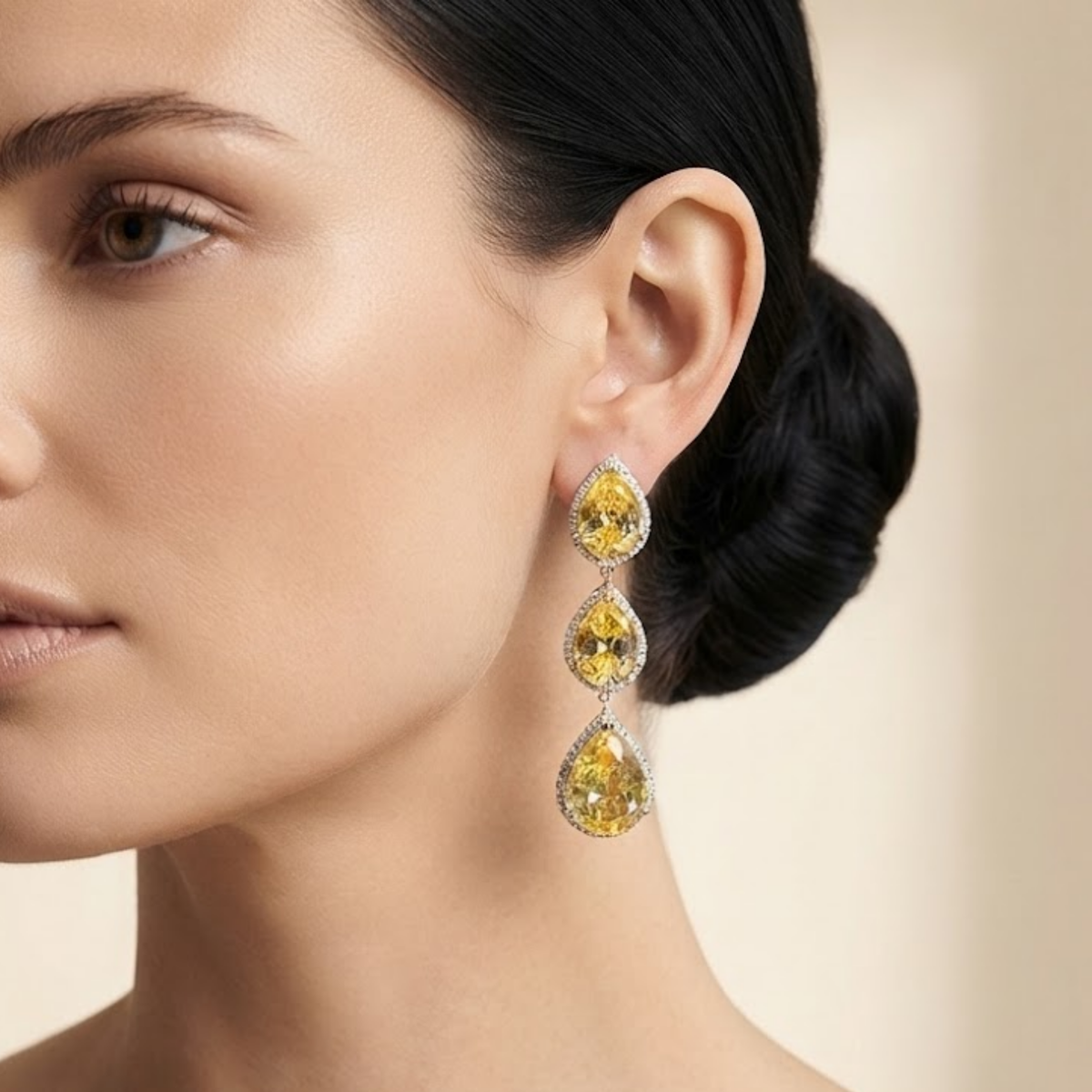 Peonea Golden Charm Drop Earrings