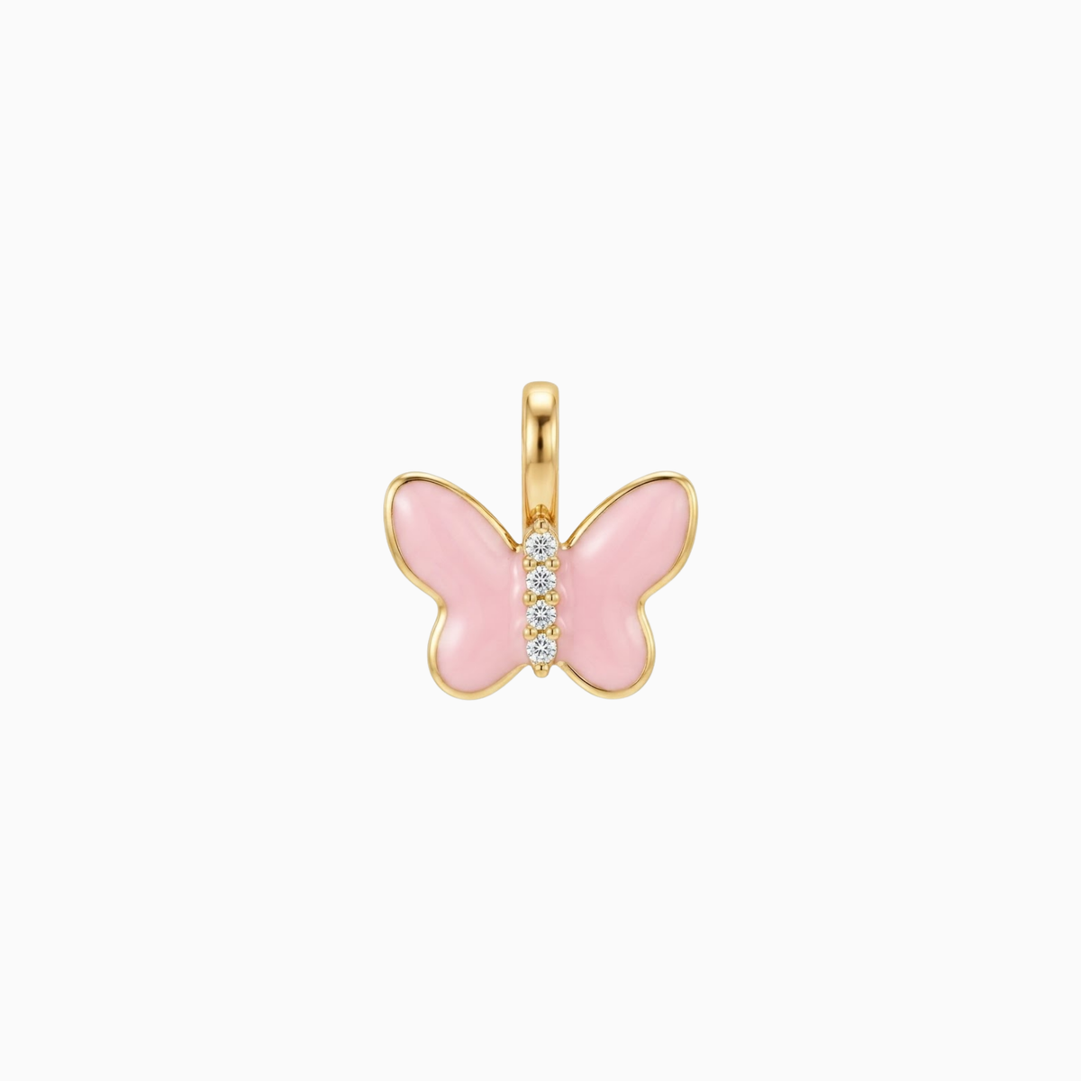 Charms - Pink Crystal Butterfly Pendant