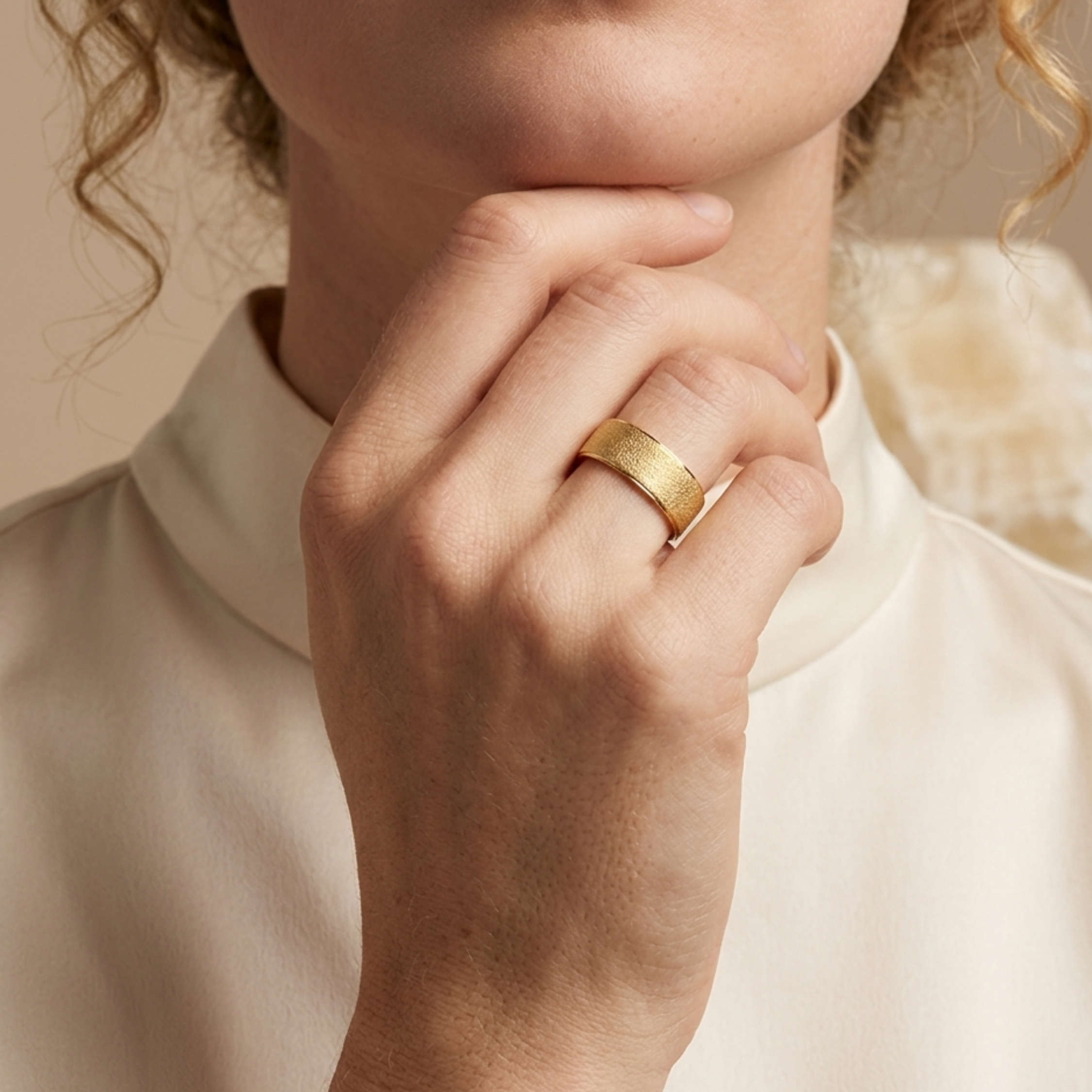 Vibia Brushed Gold Band