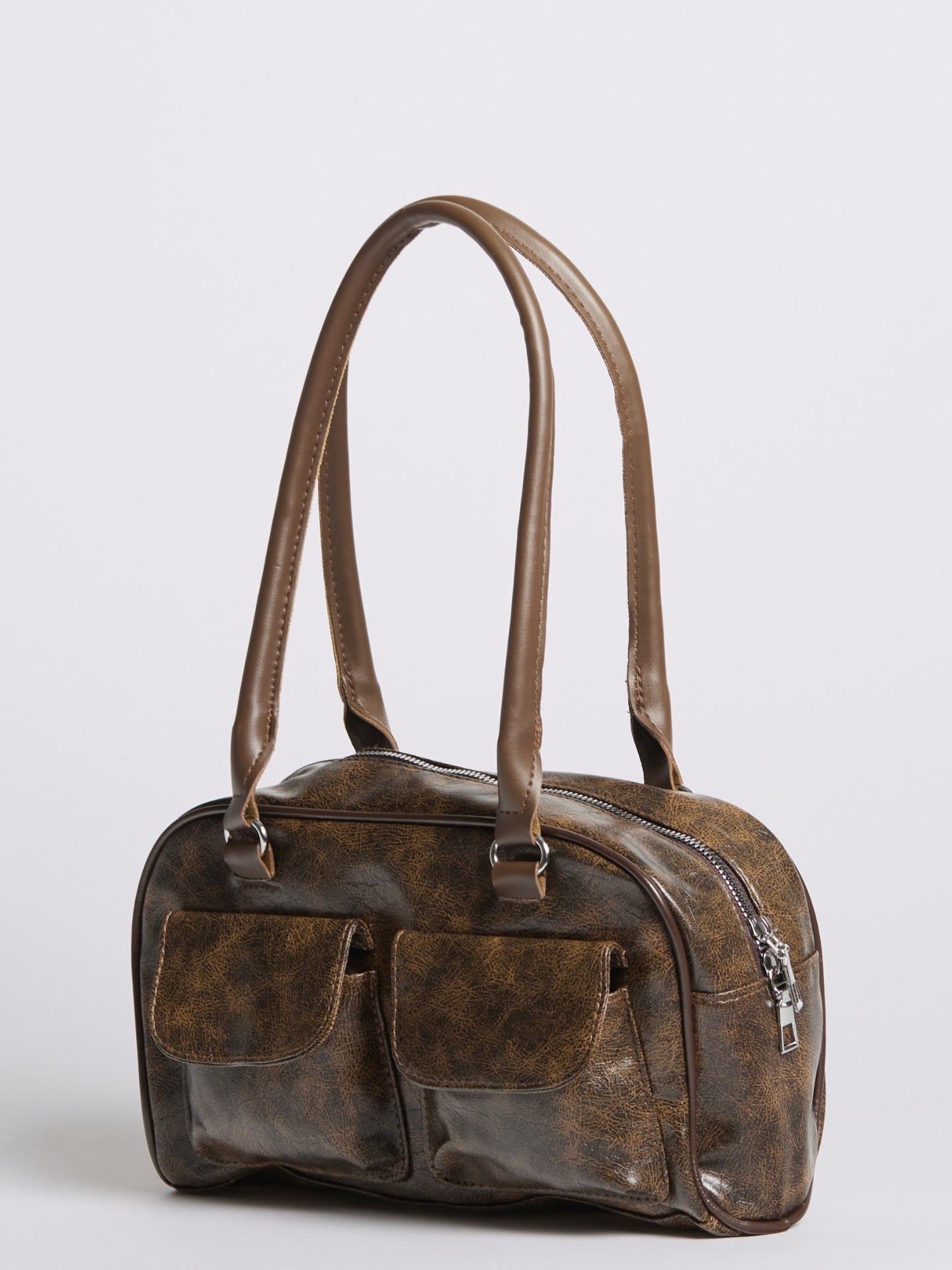 Städtische elegante, abgenutzte Leder-Schultertasche