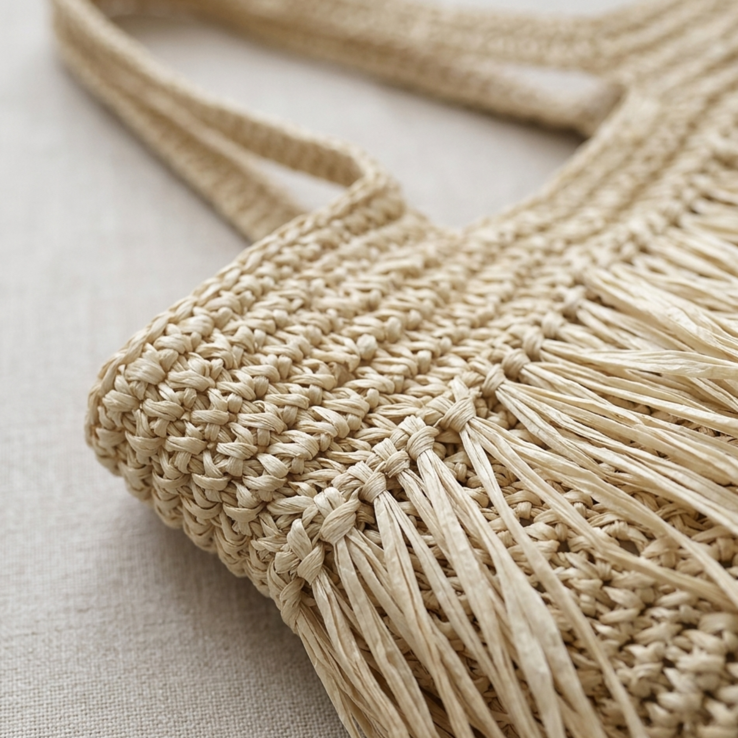 Handwoven Raffia Straw Shoulder Tote Bag – Sustainable Bag