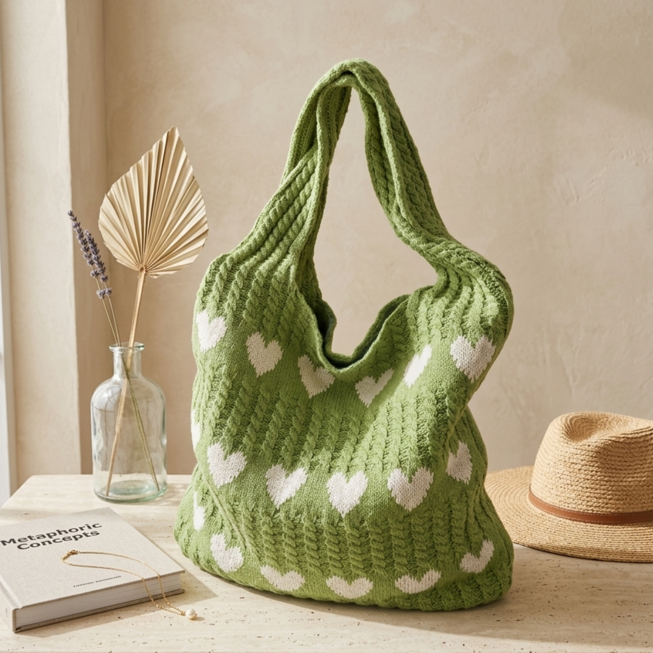 Cupid’s Touch Hohlgestrickte Tote-Tasche – Nachhaltige Tasche