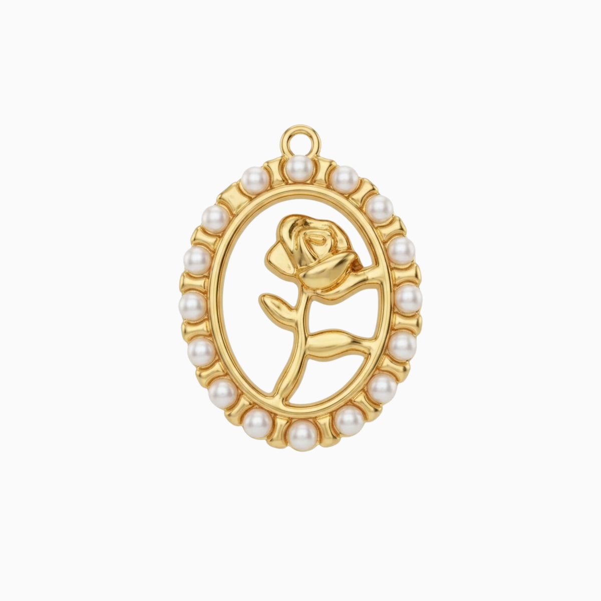 Charms - Ovaler Rosenanhänger