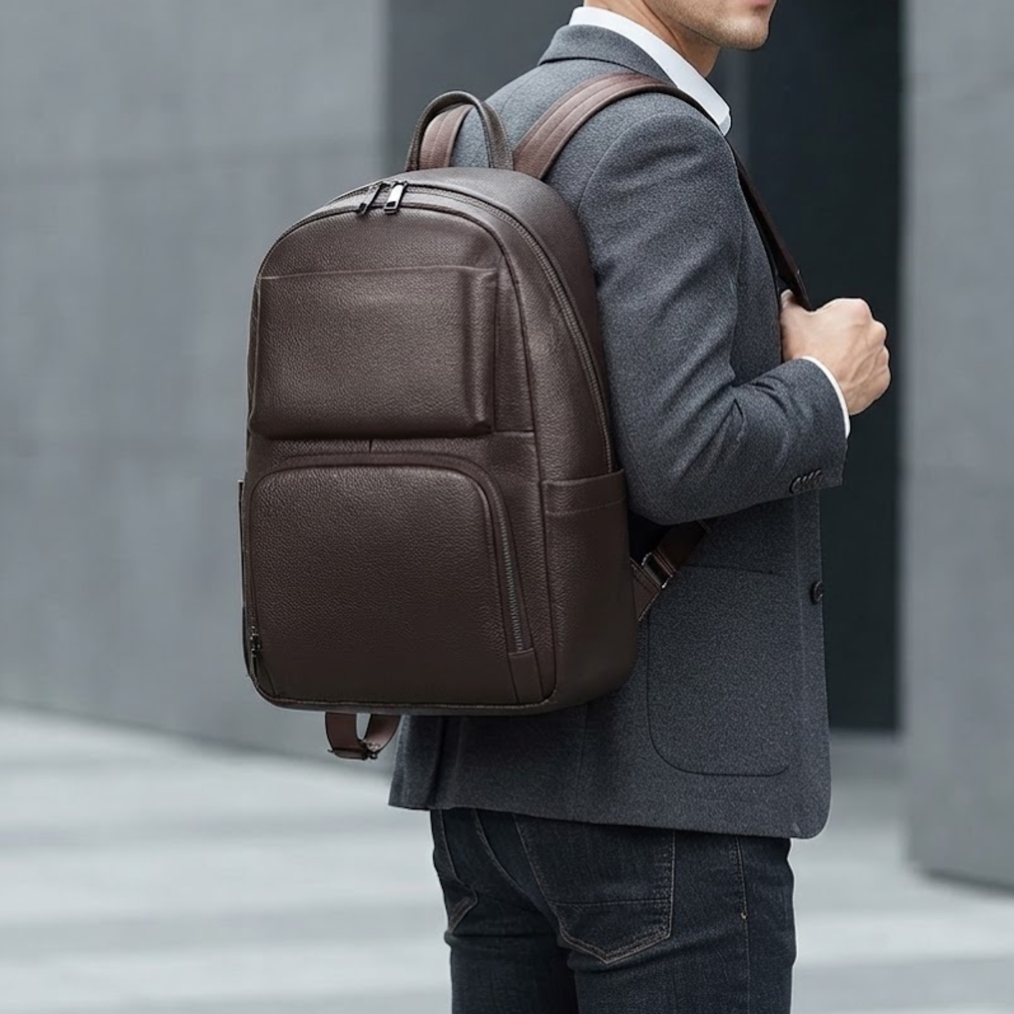 Justiene Genuine Leather Backpack