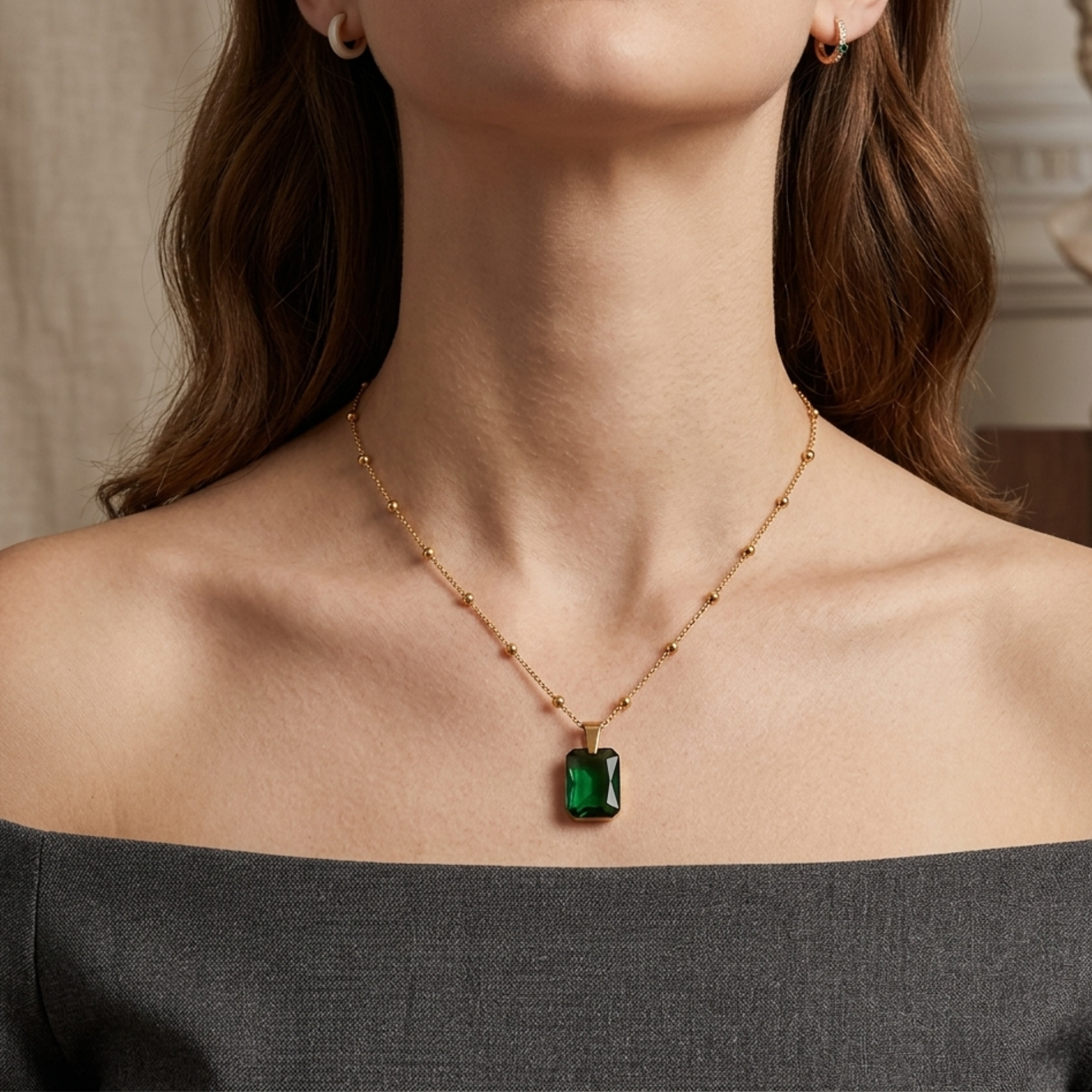 Silvana Luxe Smaragd-Halskette