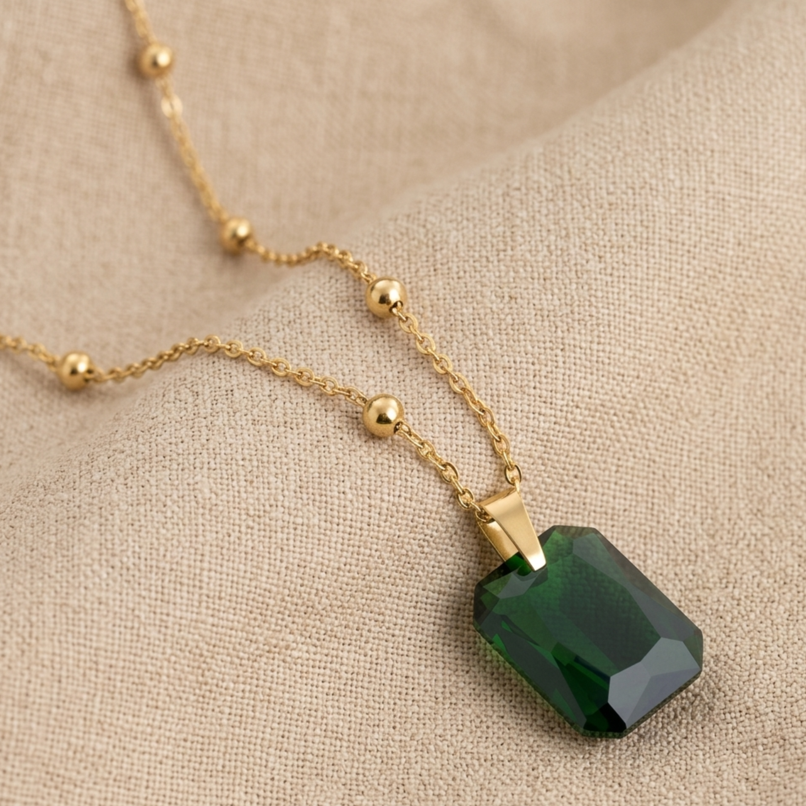 Silvana Luxe Smaragd-Halskette