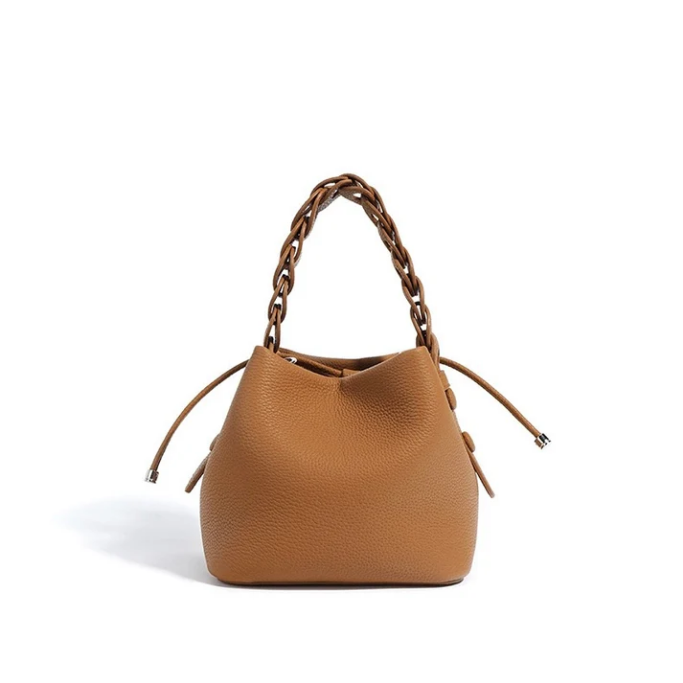 Olythéa Genuine Top-Grain Leather Bucket Bag