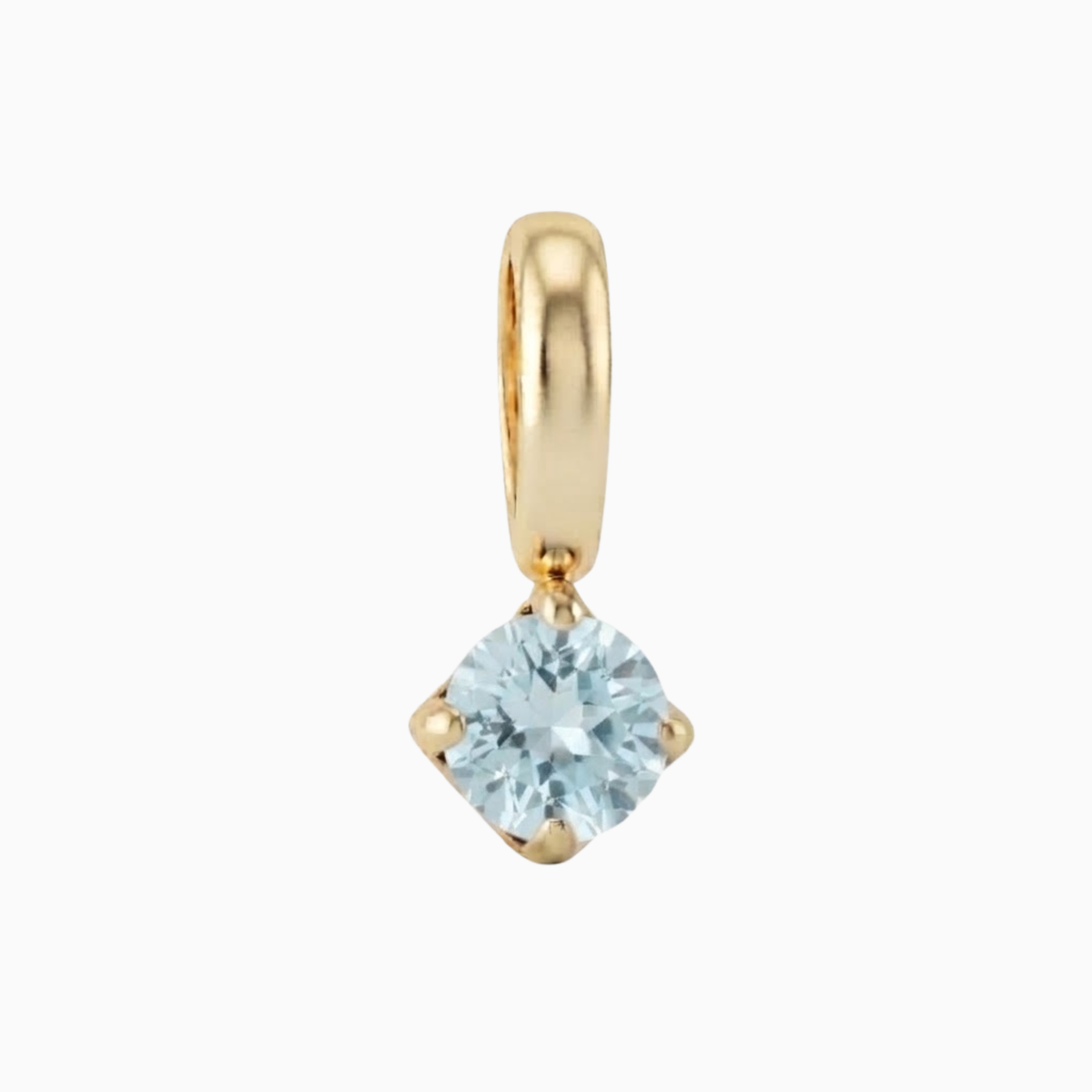 Charms - March Square Cut Birthstone Pendant