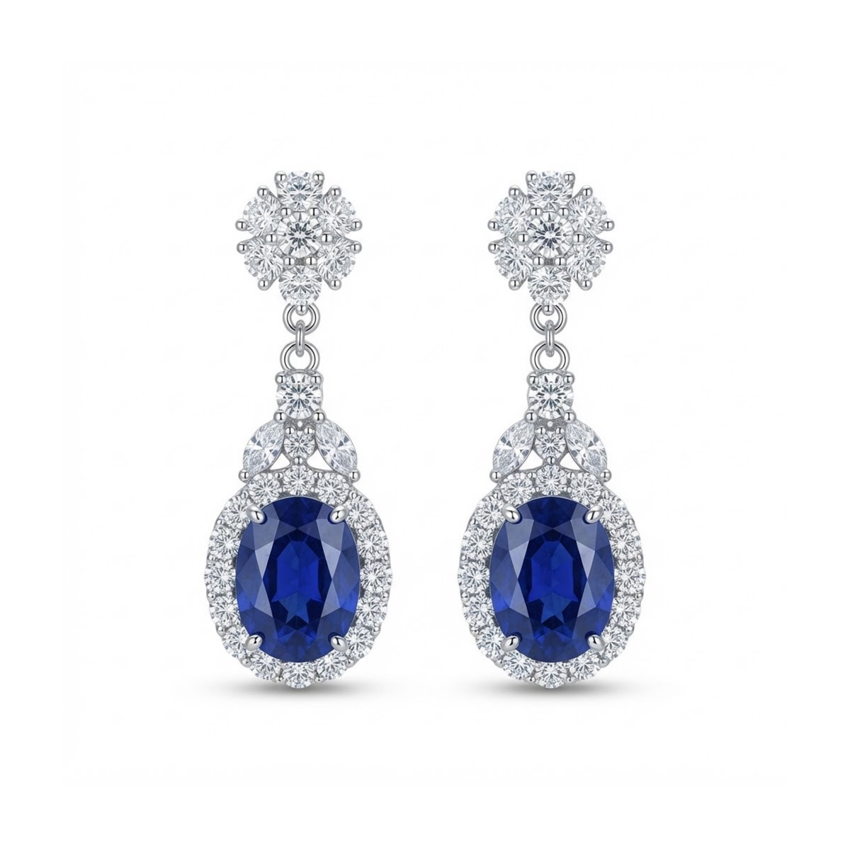 Aurora Sapphire Crystal Drop Earrings