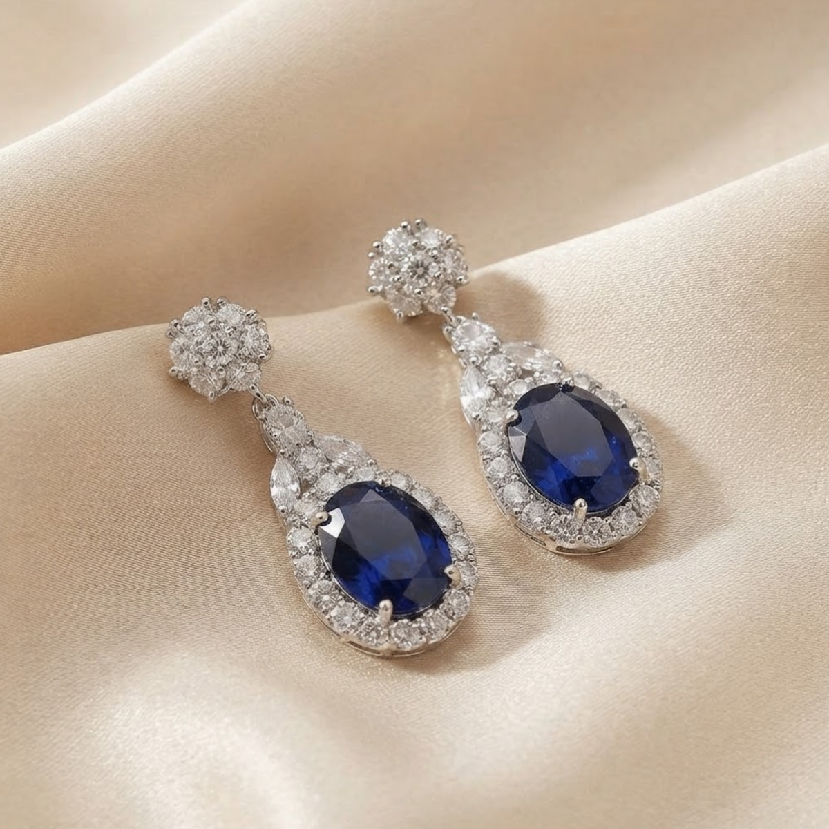 Aurora Sapphire Crystal Drop Earrings