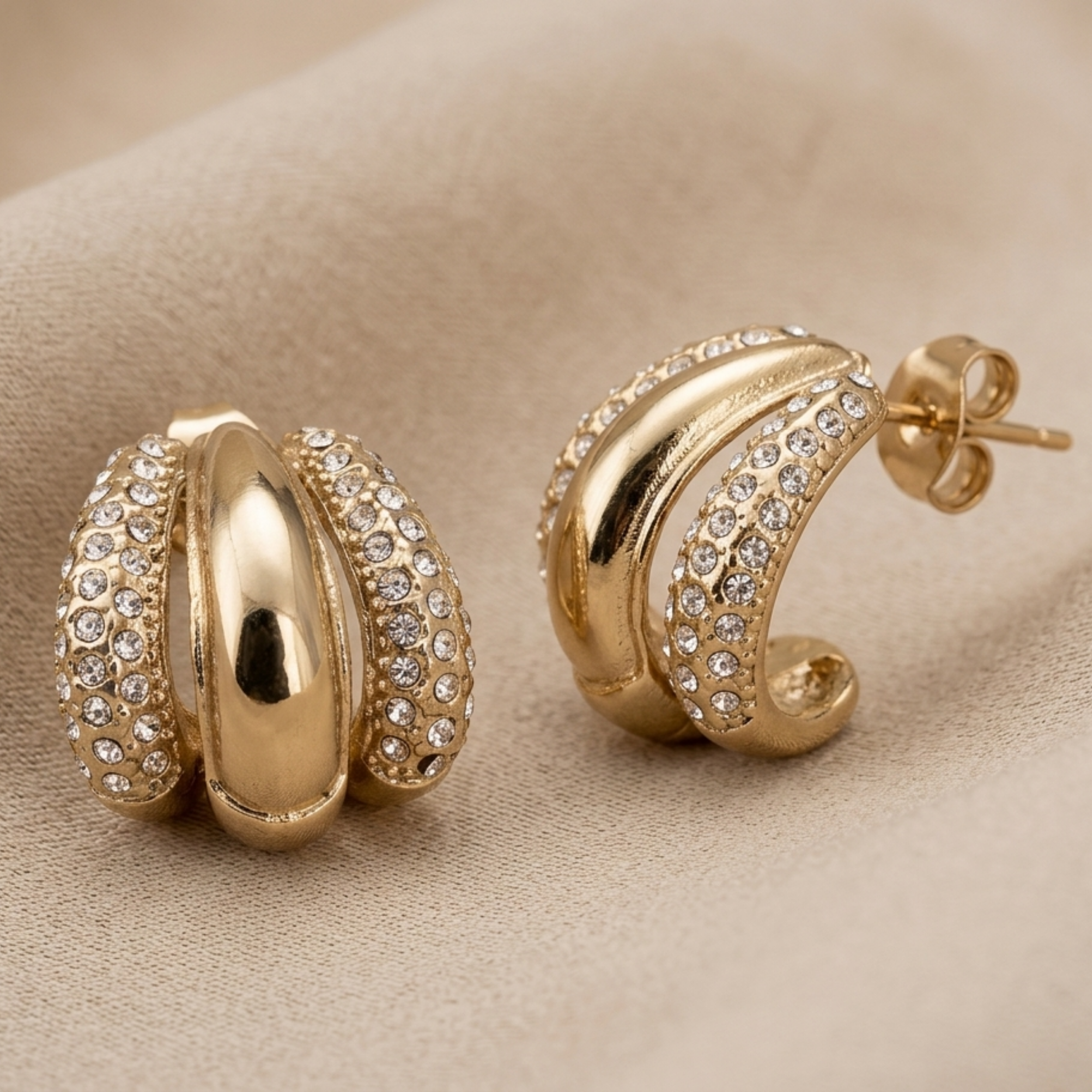 Luxanna Glow Gold Kristall Ohrstecker