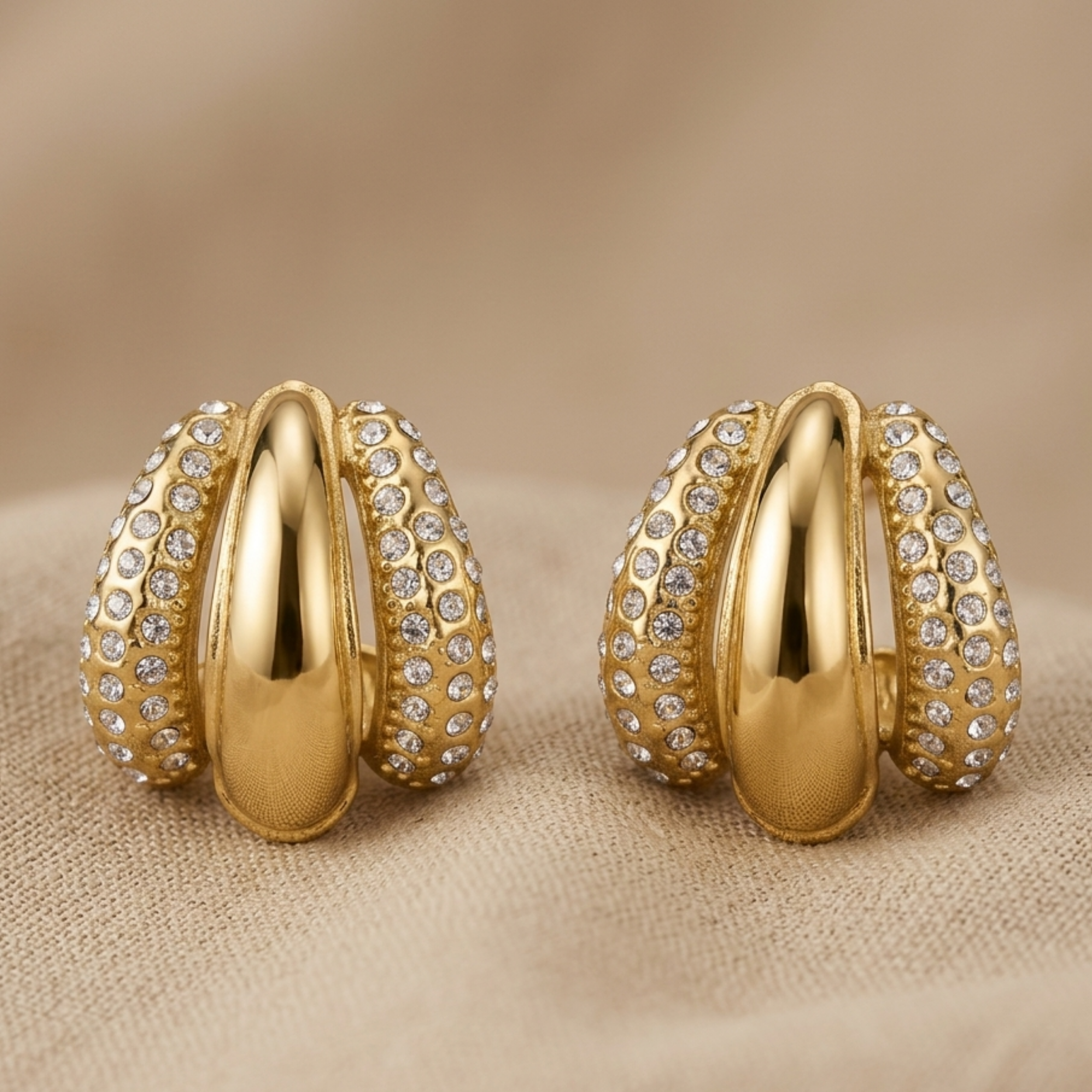 Luxanna Glow Gold Kristall Ohrstecker