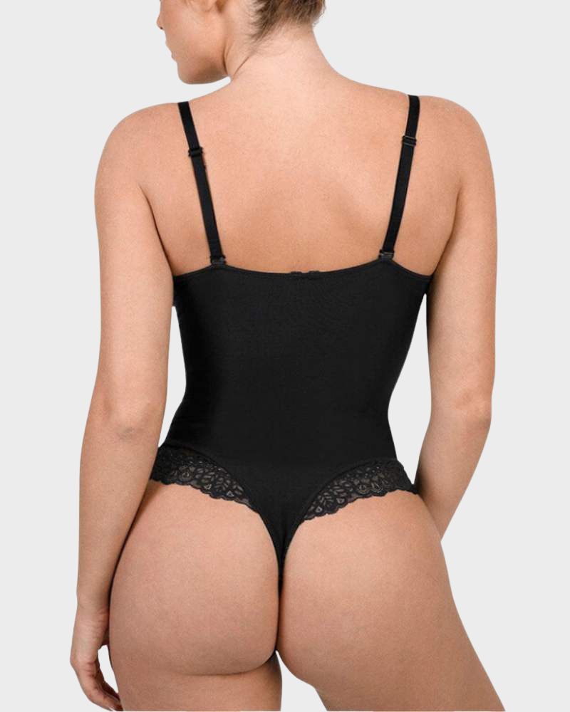 Elegant Lace Deep V-Neck Bodysuit