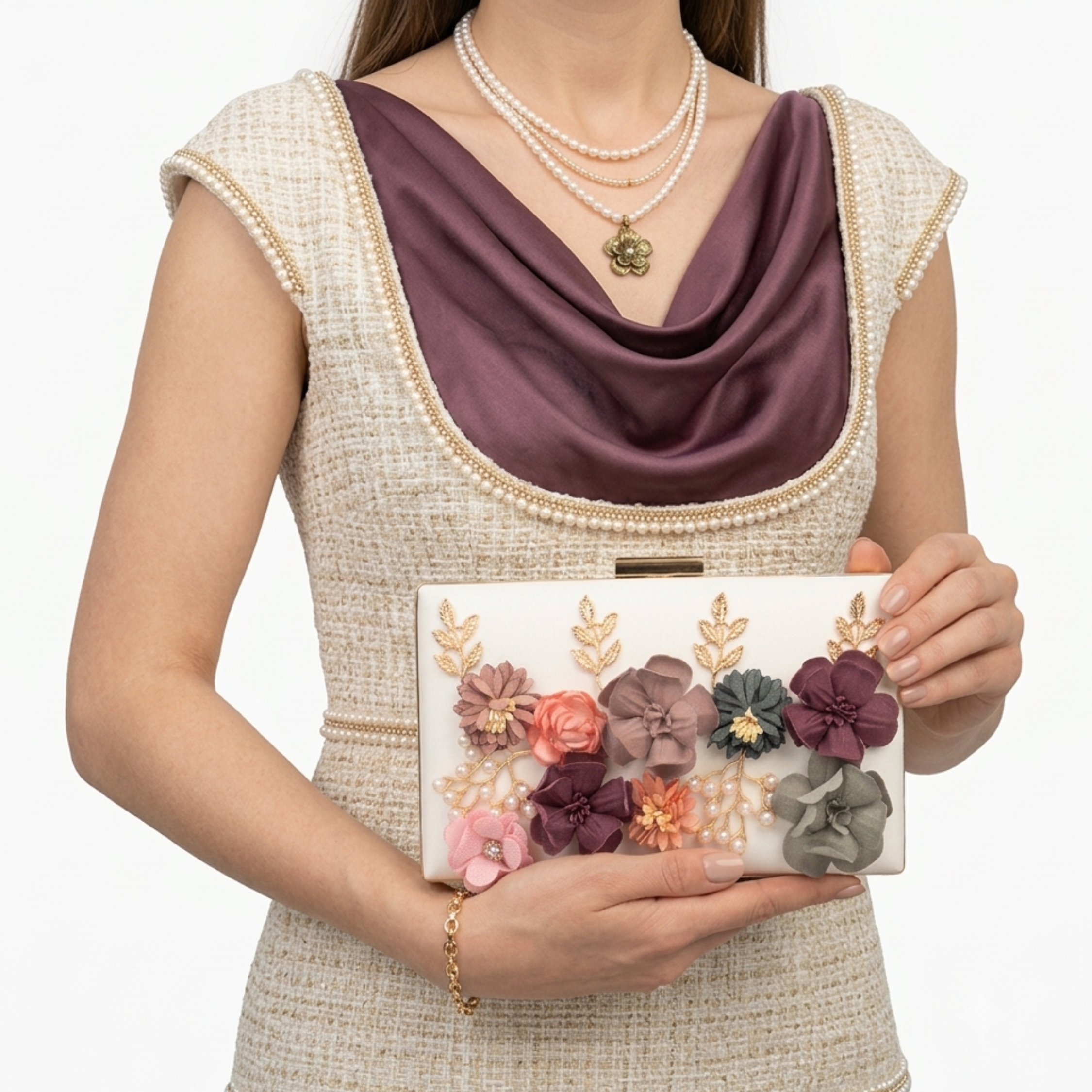 Rosvienne Blumen Clutch Tasche