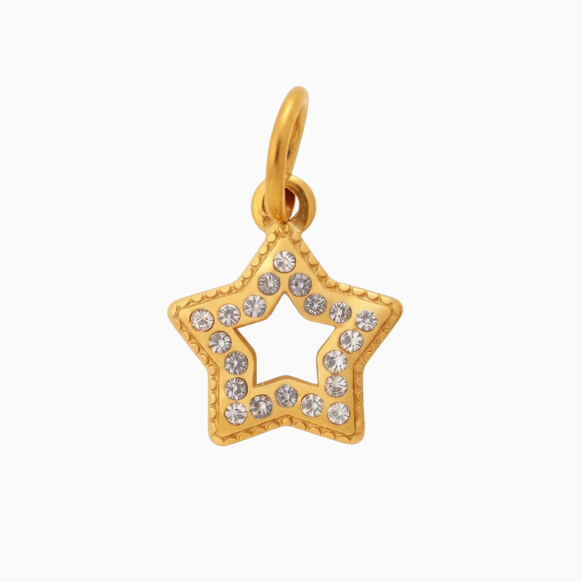 Charms - Goldener Edelsteinanhänger mit Sternenexplosion