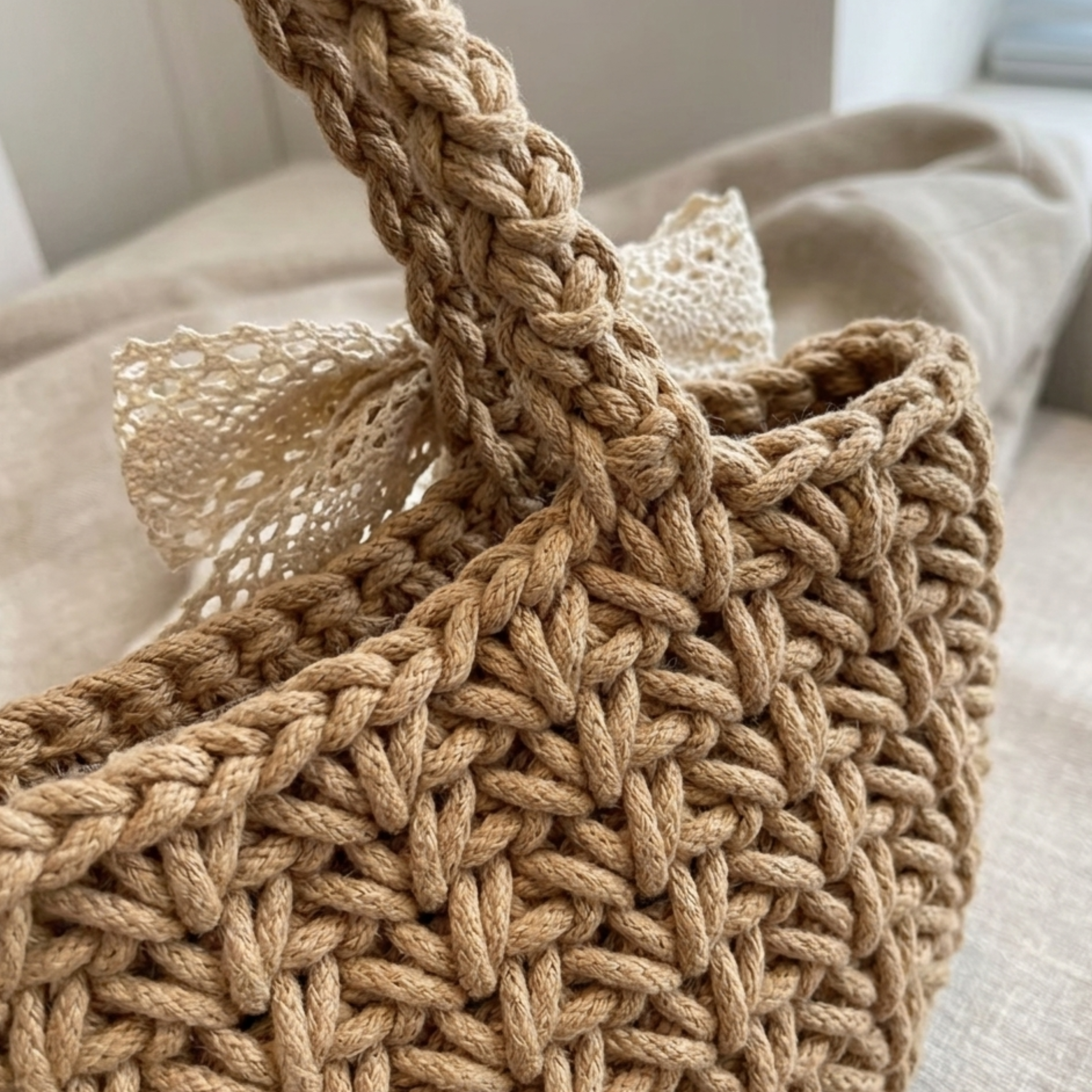 Minimalist Soft Weave Tote Handbag - Sustainable Bag