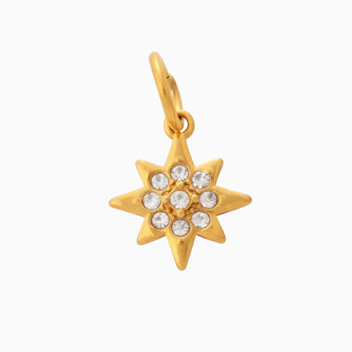 Charms - Goldener Nordstern-Anhänger mit Edelsteinen