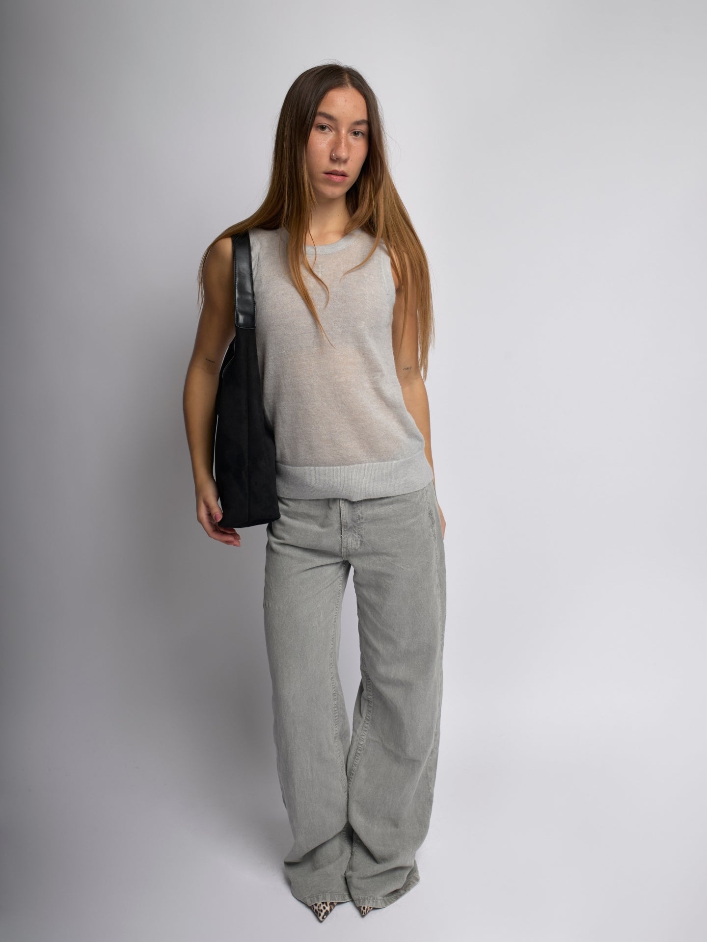 Elegante vegane Leder-Halbmond-Tasche