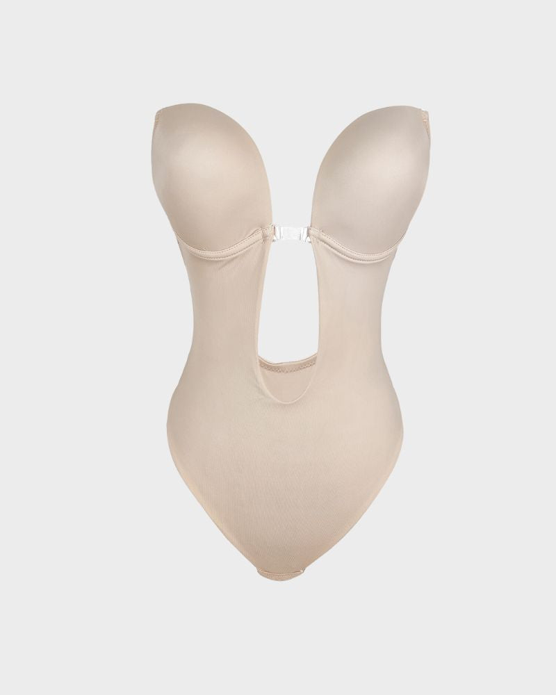 Eleganter Allure Strapless U-Plunge Thong Bodysuit