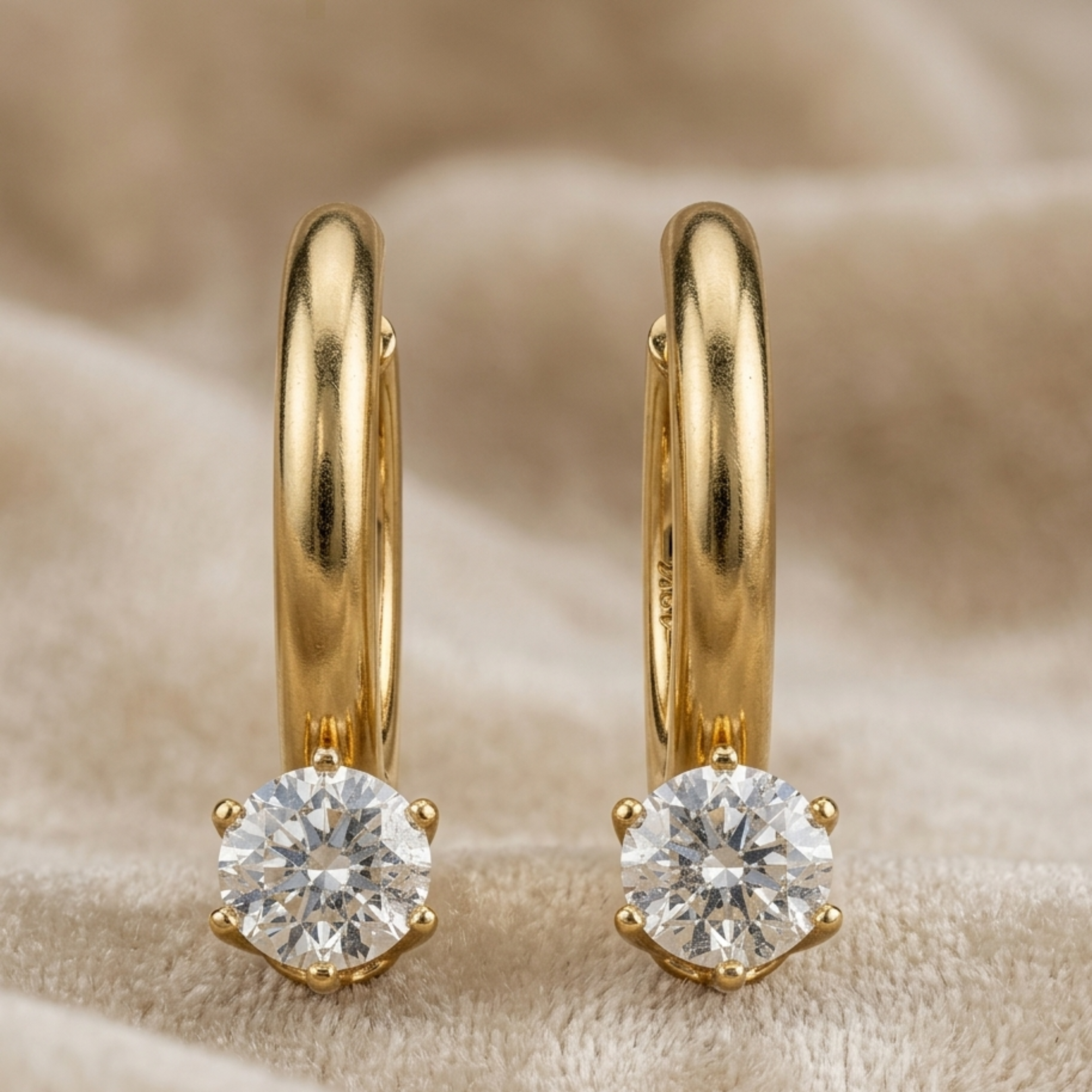 Hovira Glow Solitaire Hoop Earrings