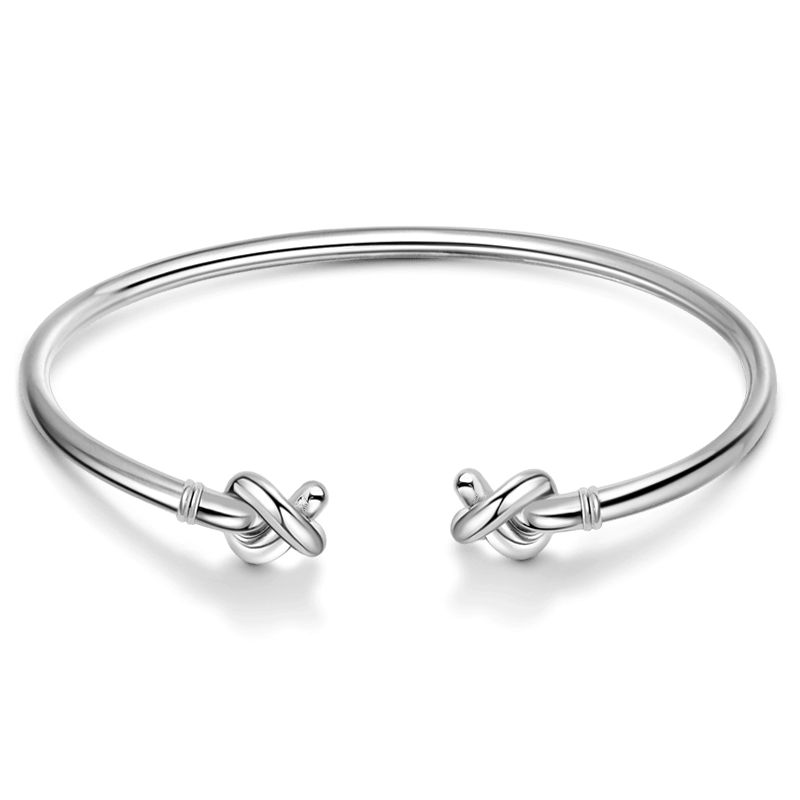 Eternal Bond 925 Sterling Silver Double Knot Bangle
