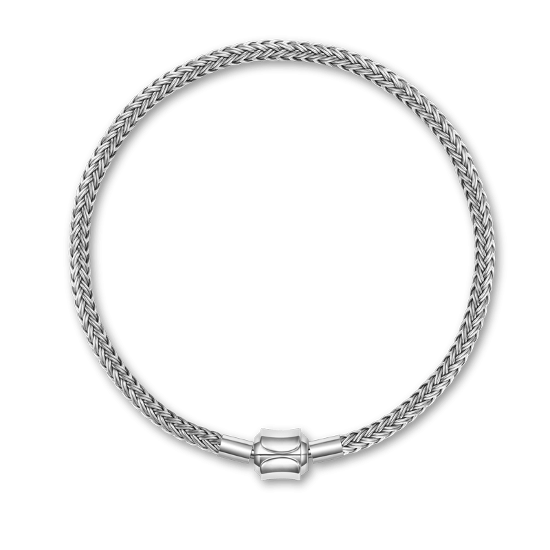 Elegantes graues Charm-Armband mit sicheren Stoppern