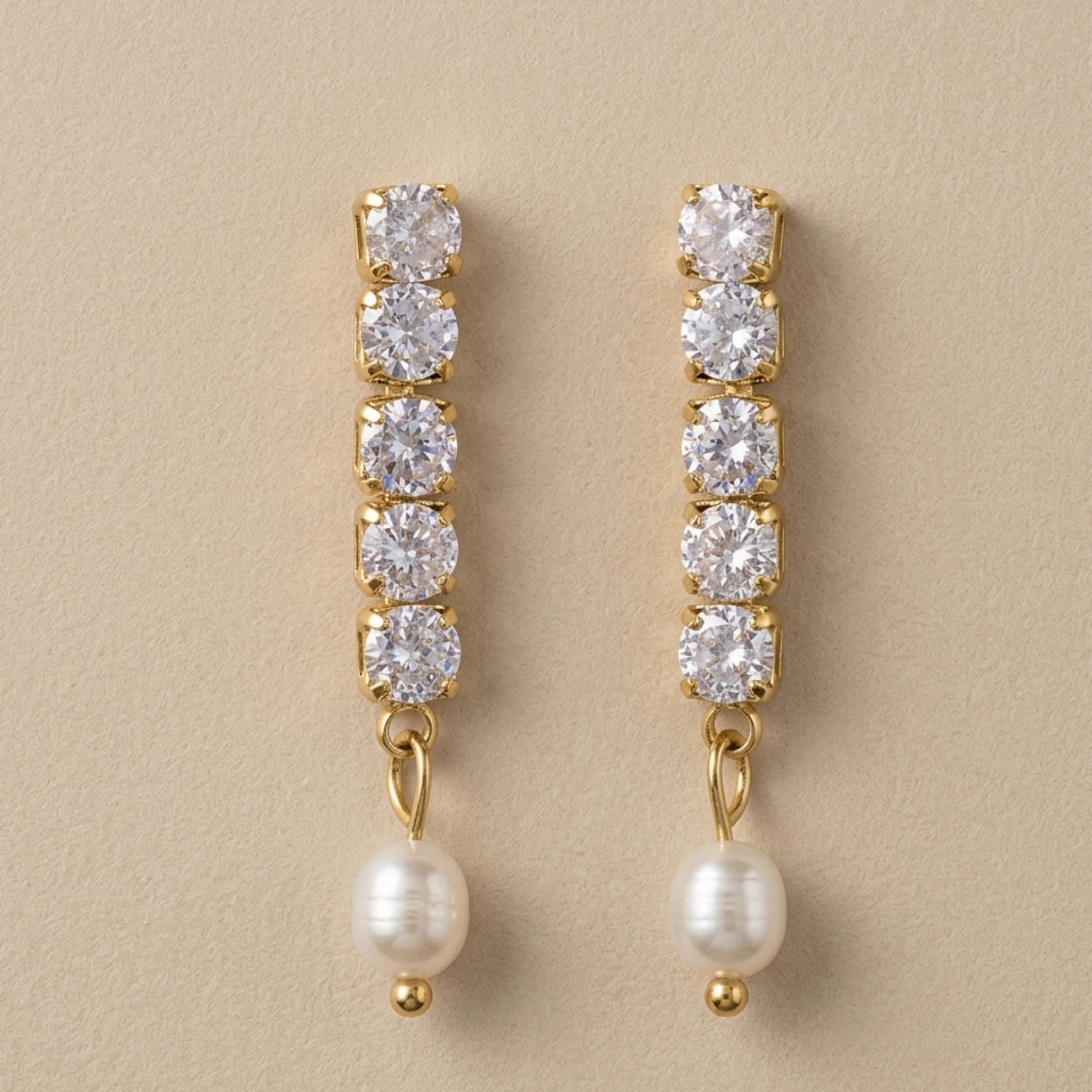 Daphne Perlen-Tropfen Diamant Eleganz Ohrringe