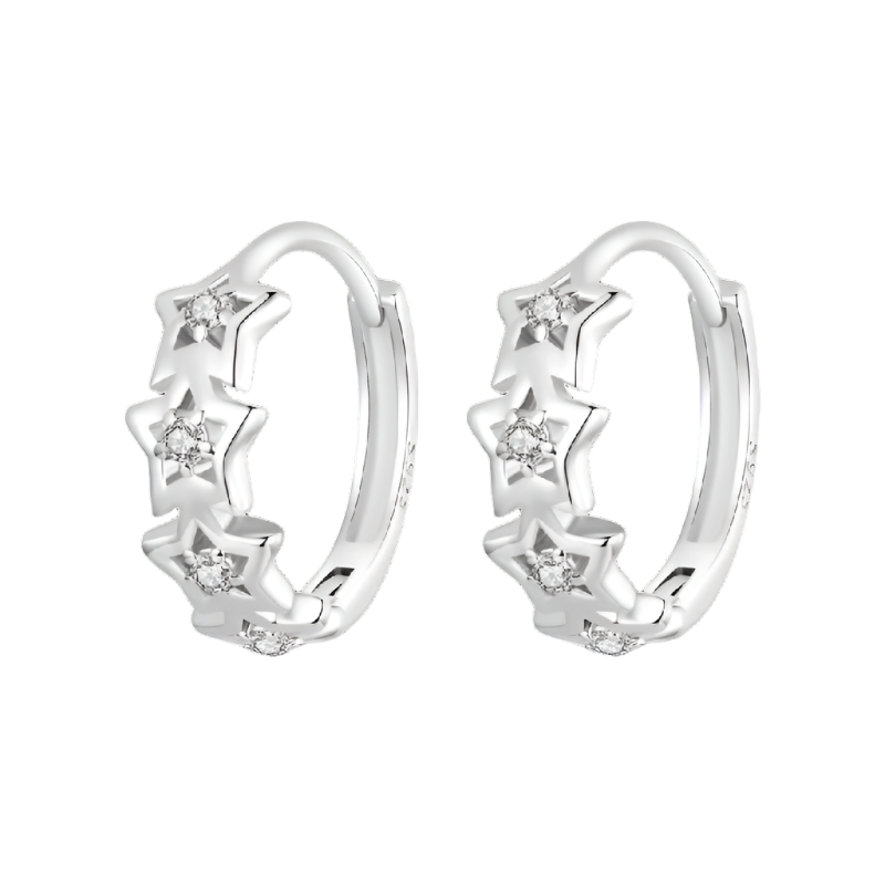 Stellar Shine Stern Huggie Hoop Ohrringe