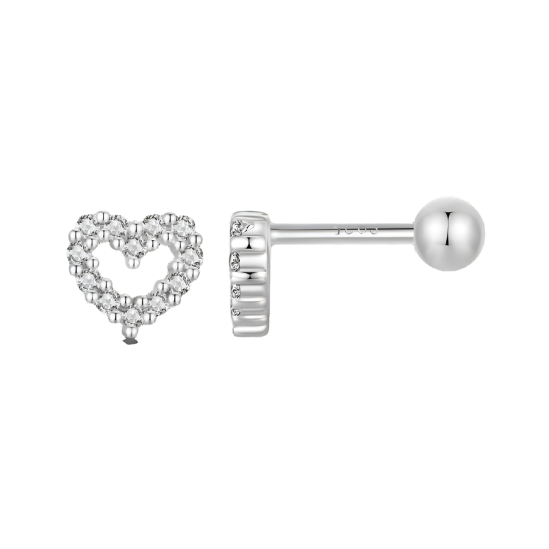 Radiant Love Sterling Silver Heart Earrings